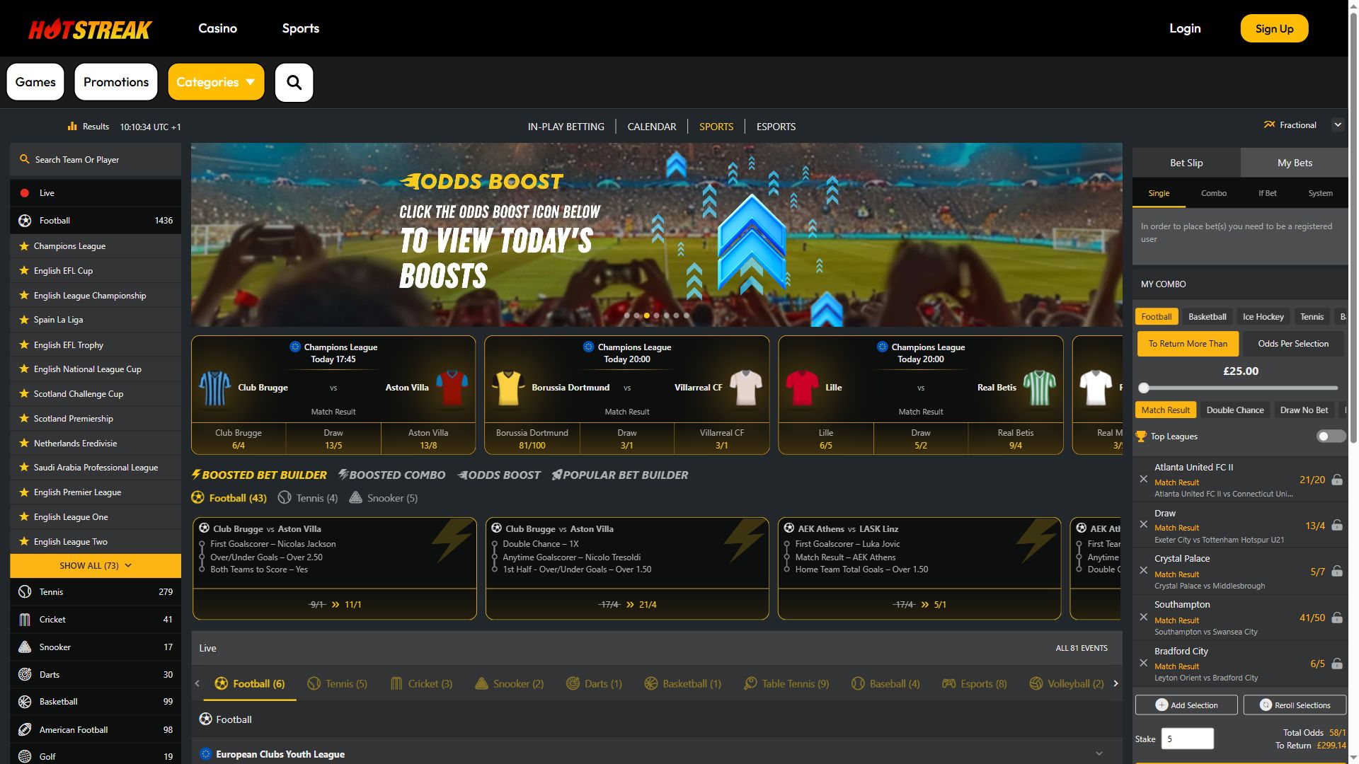 Hot Streak Casino — Homepage (Desktop)