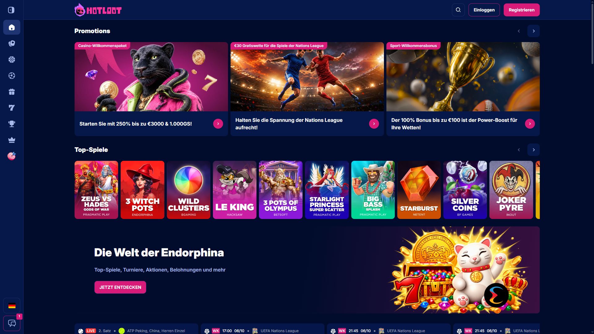 HotLoot — Startseite (Desktop)