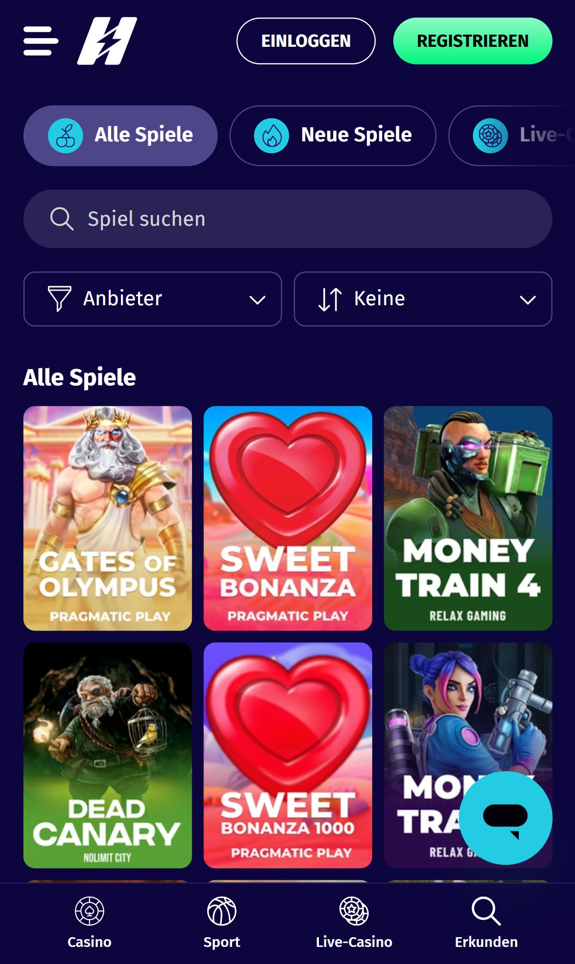Hyper Lucky — Lobby (Mobil)