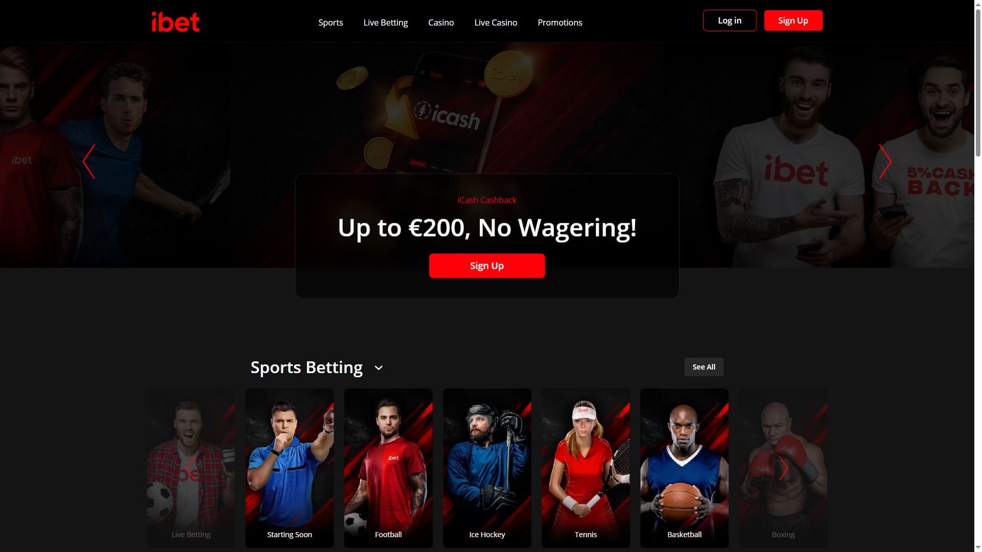 iBet — Homepage (Desktop)