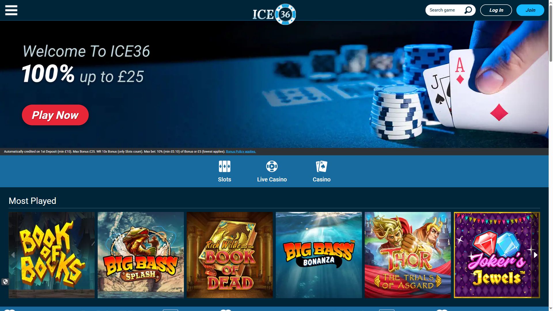 ICE36 — Homepage (Desktop)