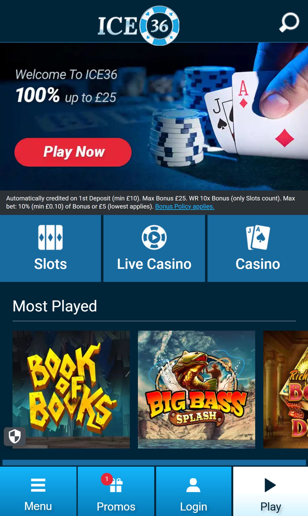 ICE36 — Homepage (Mobile)