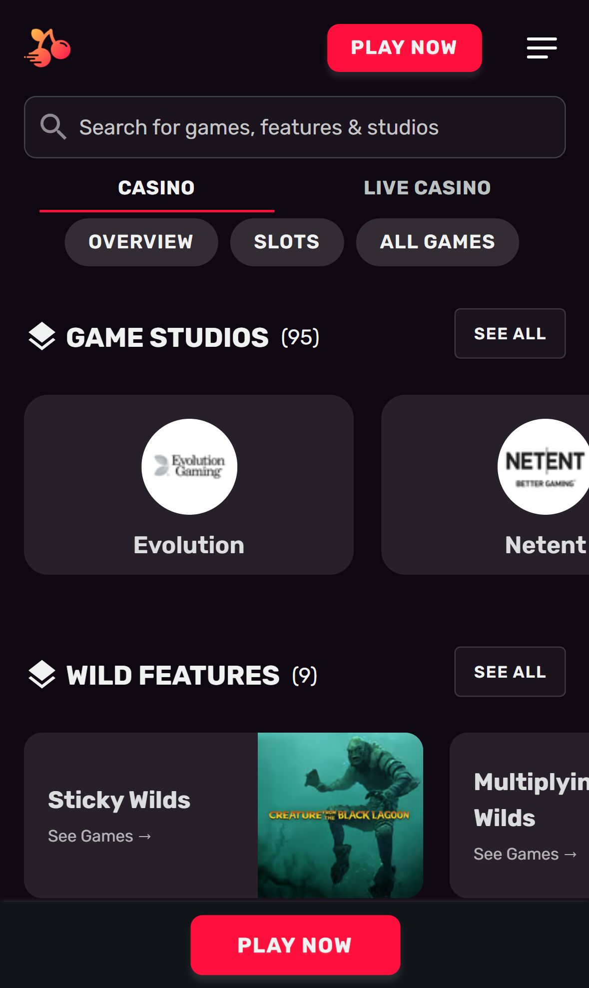 Instaslots — Lobby (Mobile)