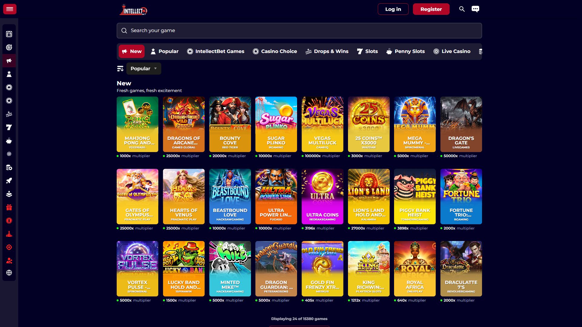 IntellectBet — Lobby (Desktop)