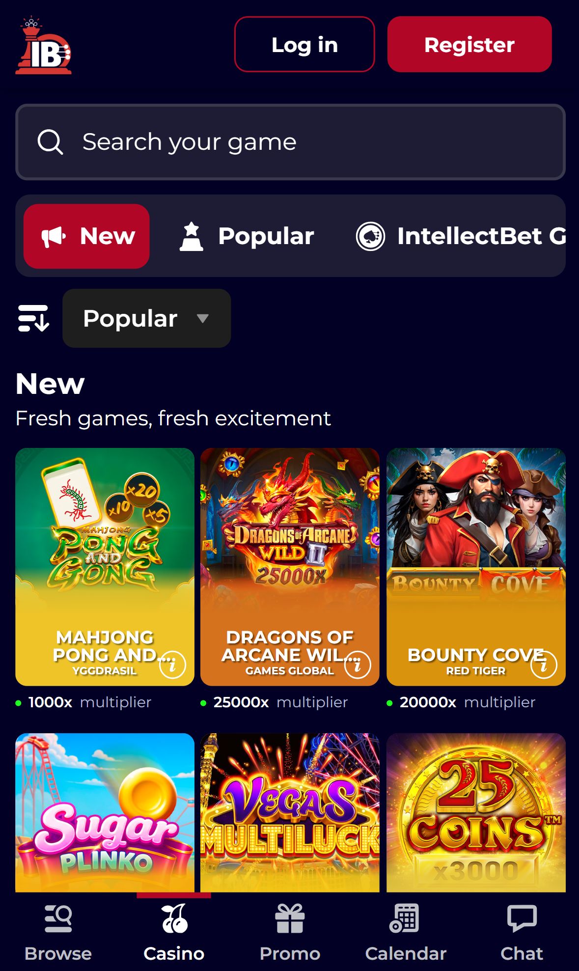IntellectBet — Lobby (Mobile)