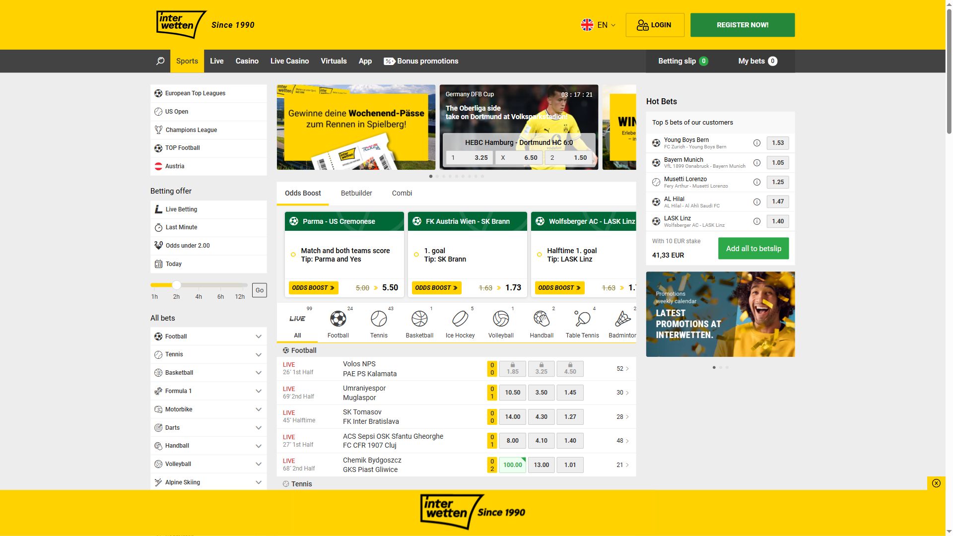 Interwetten — Homepage (Desktop)