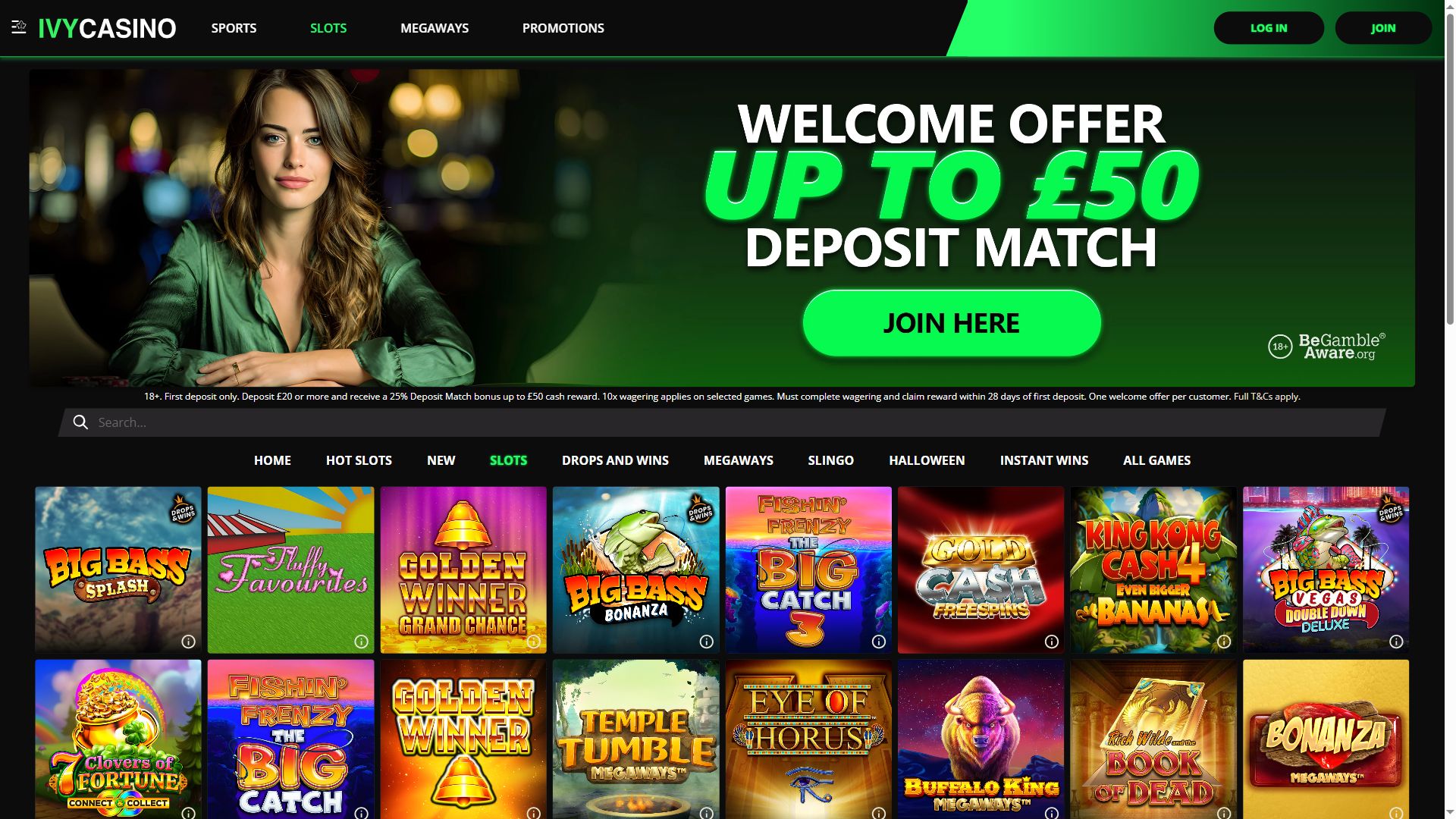 IvyCasino — Lobby (Desktop)