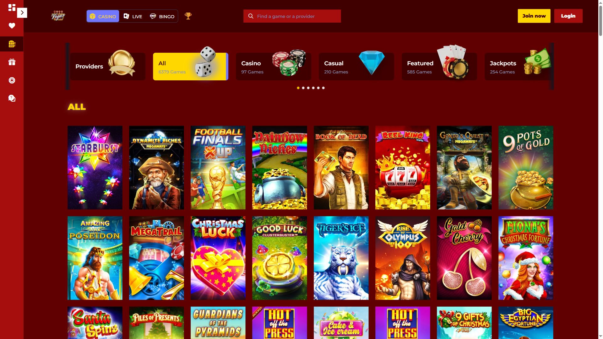 iWonVegas — Lobby (Desktop)