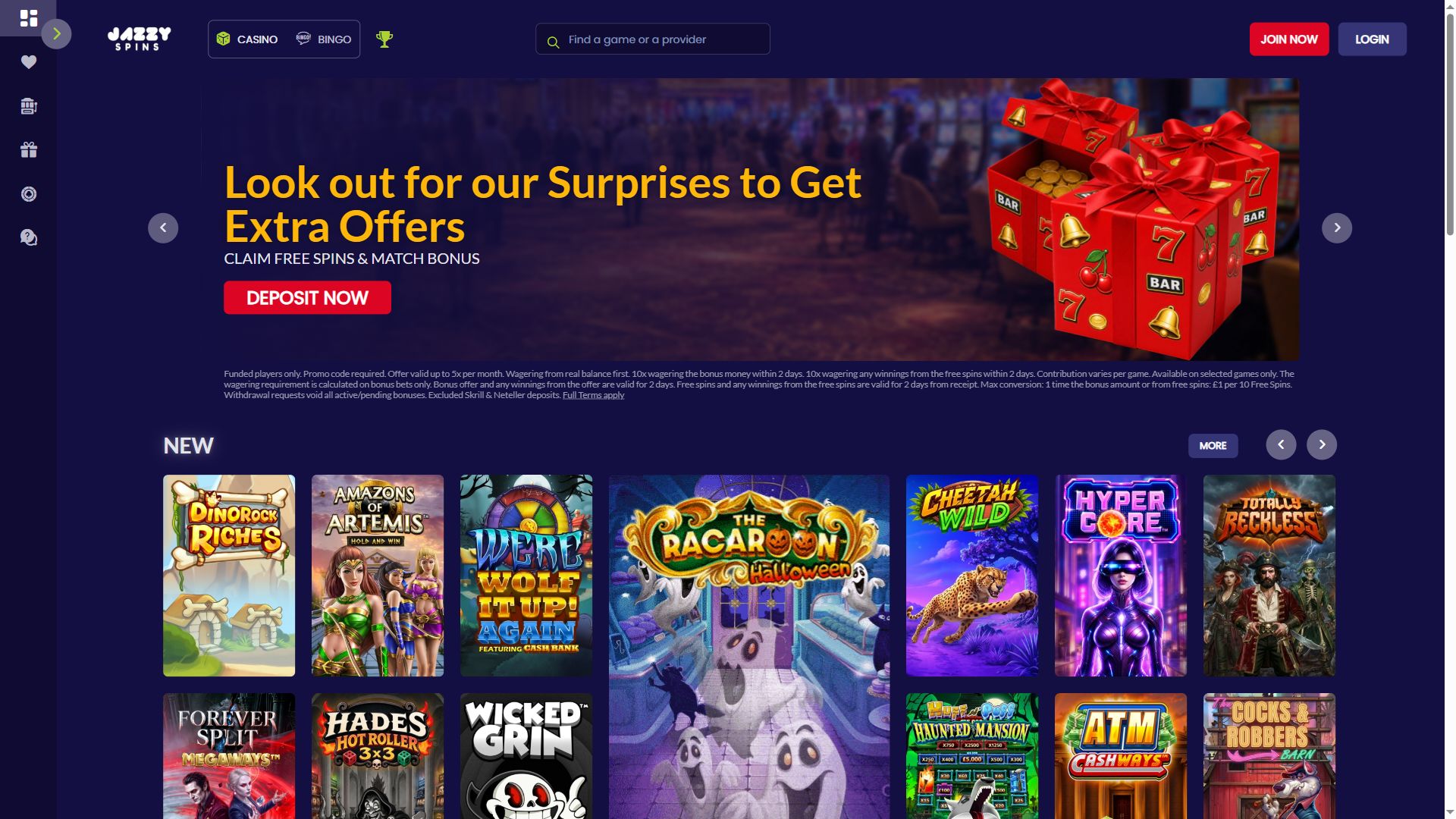 Jazzy Spins — Homepage (Desktop)