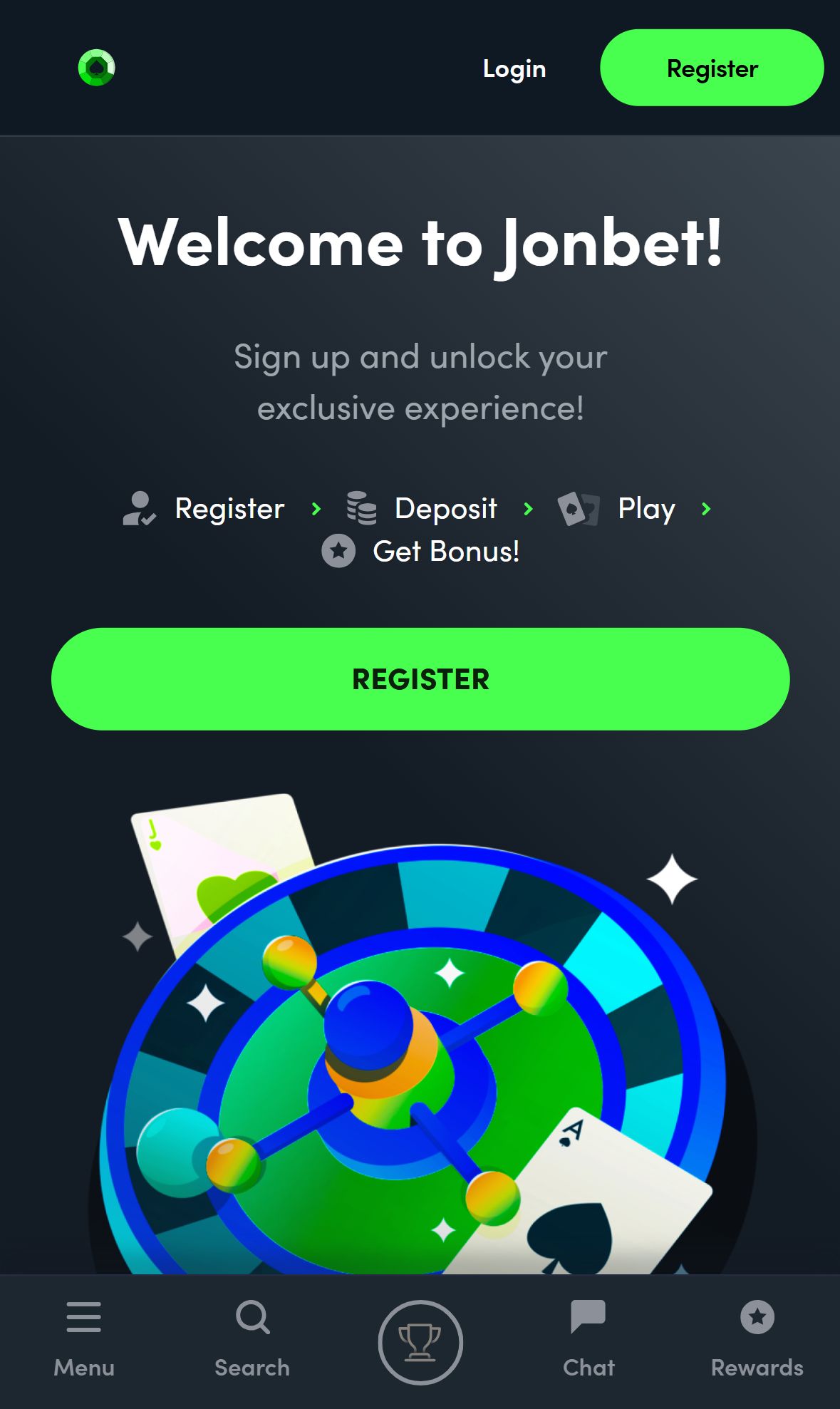 Jonbet — Homepage (Mobile)