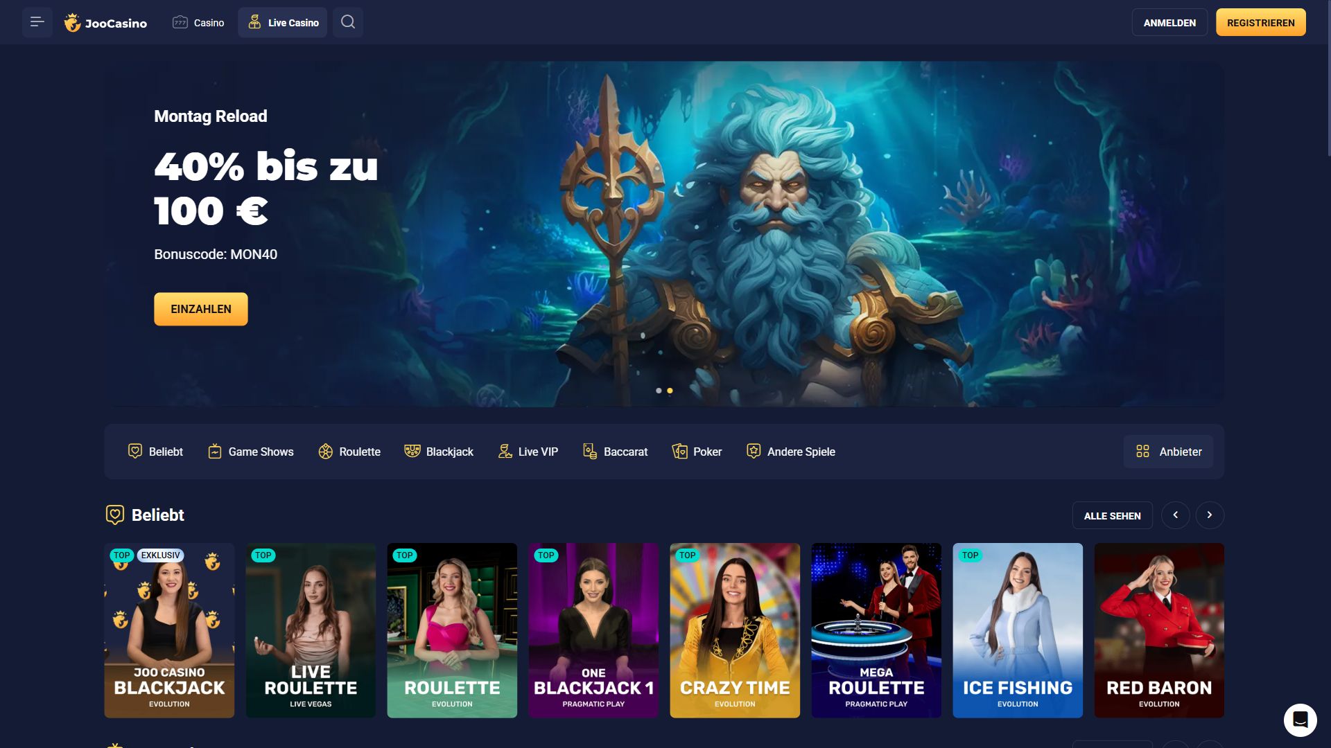JooCasino — Lobby (Desktop)