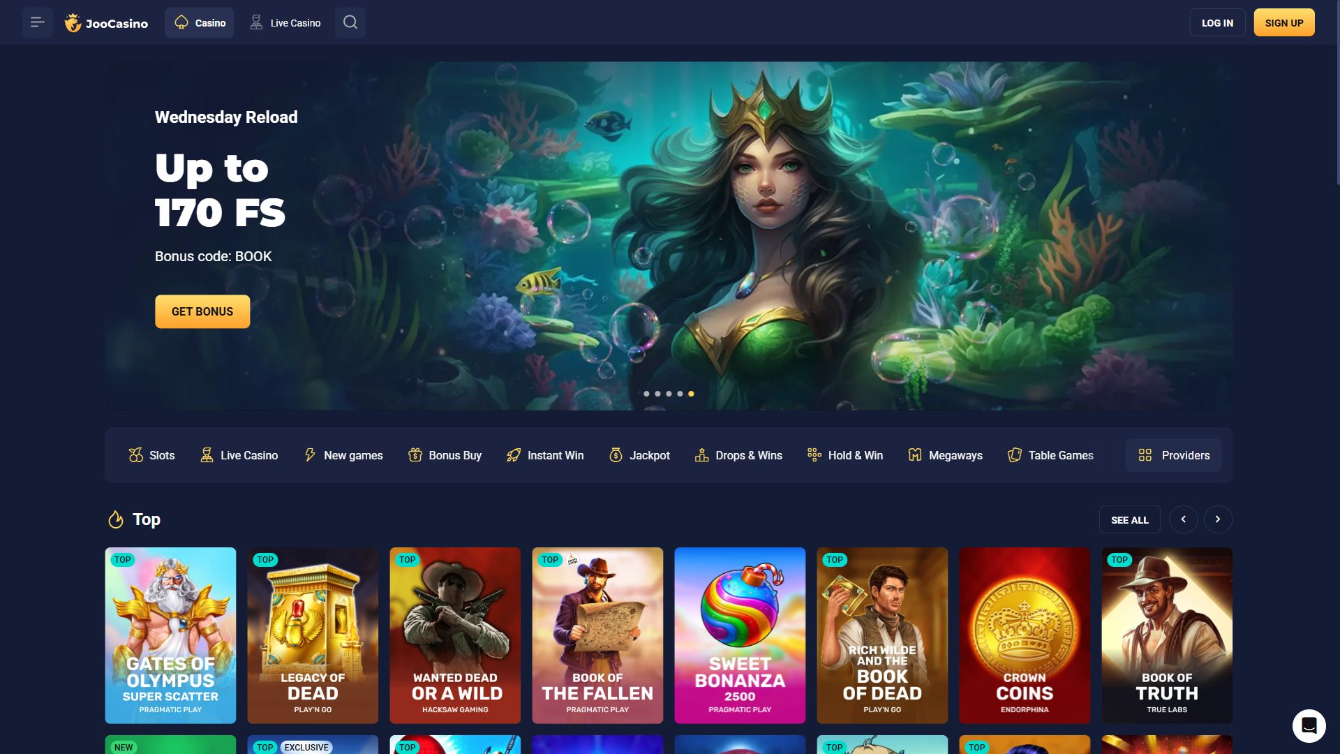 JooCasino — Homepage (Desktop)