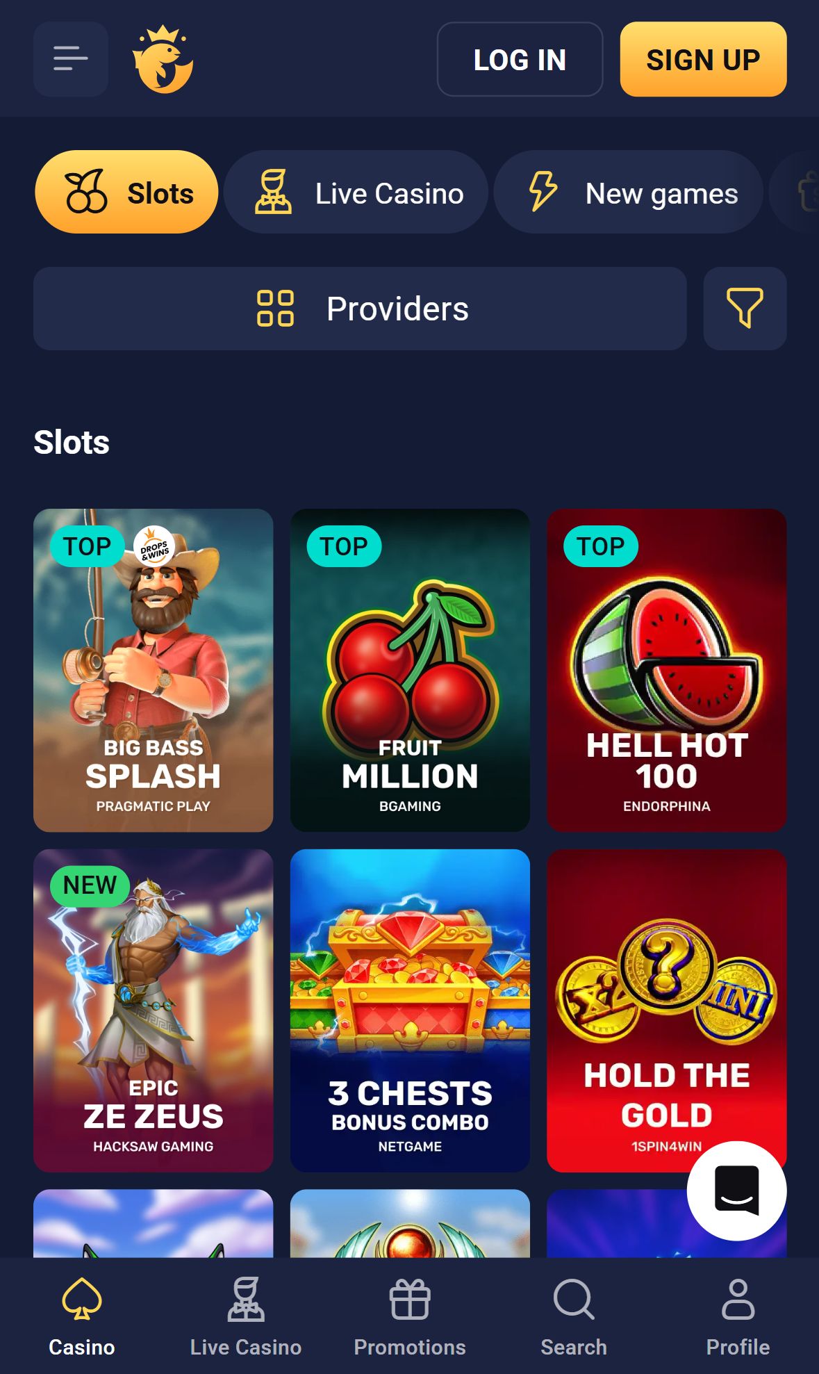 JooCasino — Lobby (Mobile)
