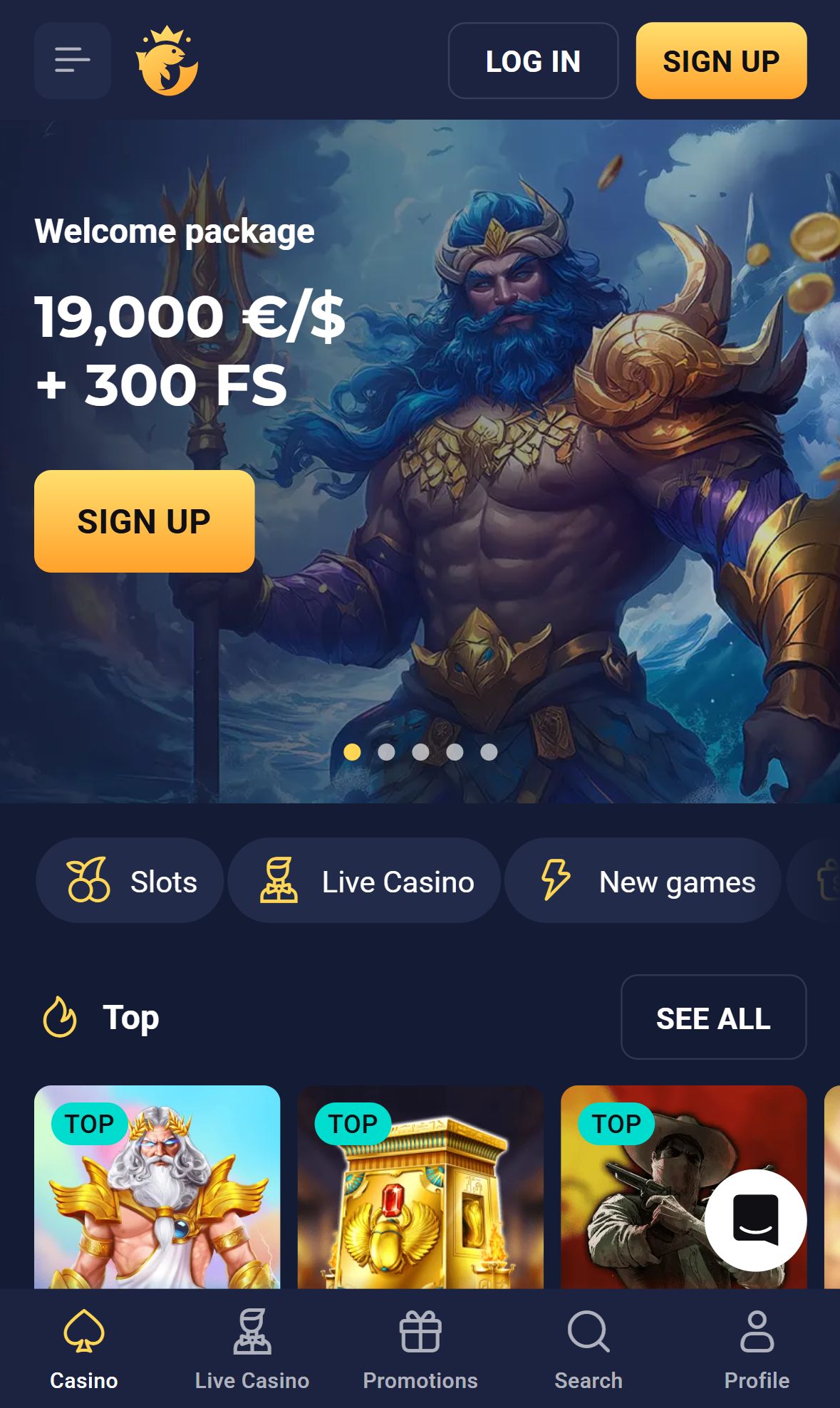 JooCasino — Homepage (Mobile)