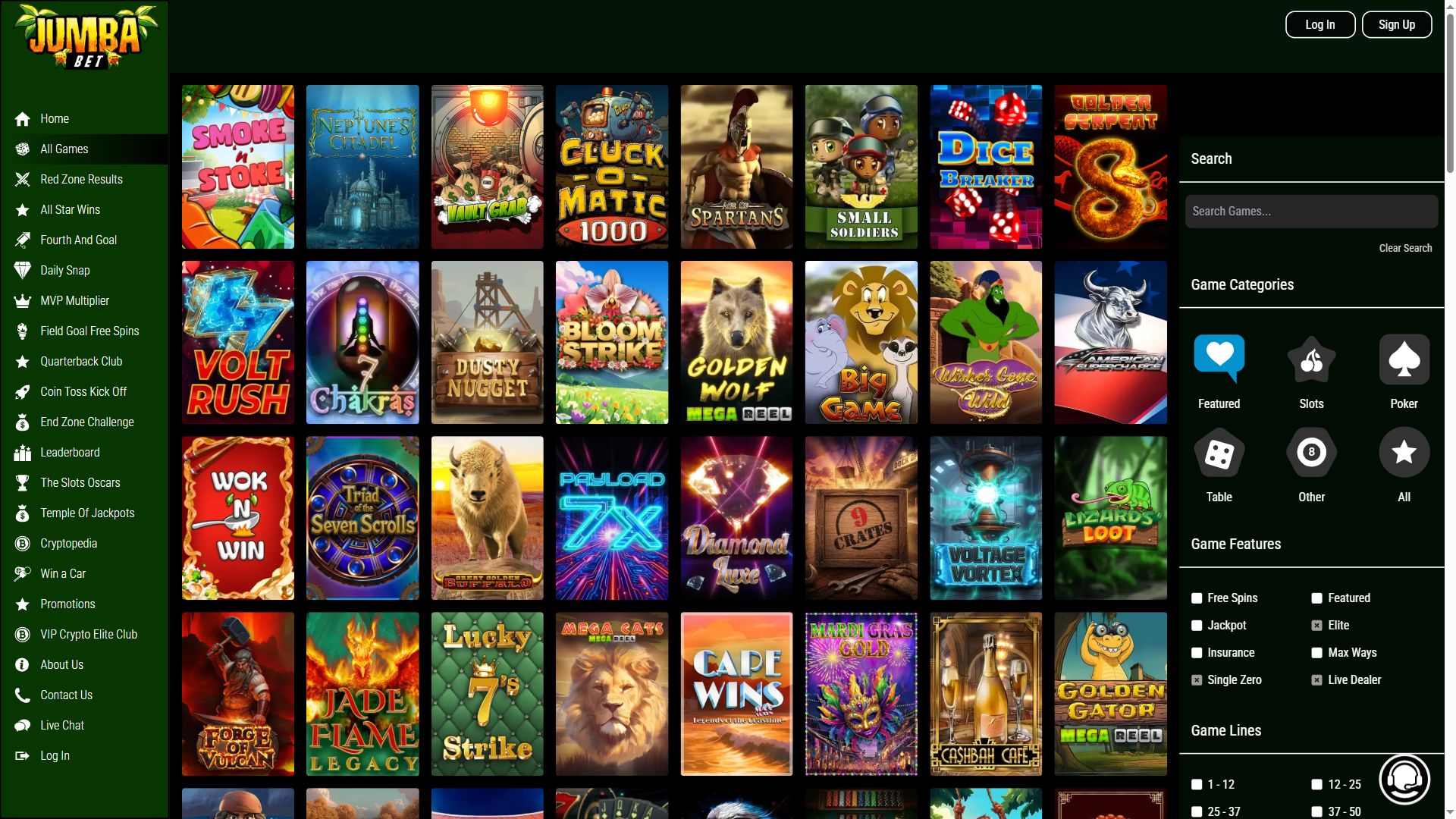 Jumbabet — Lobby (Desktop)
