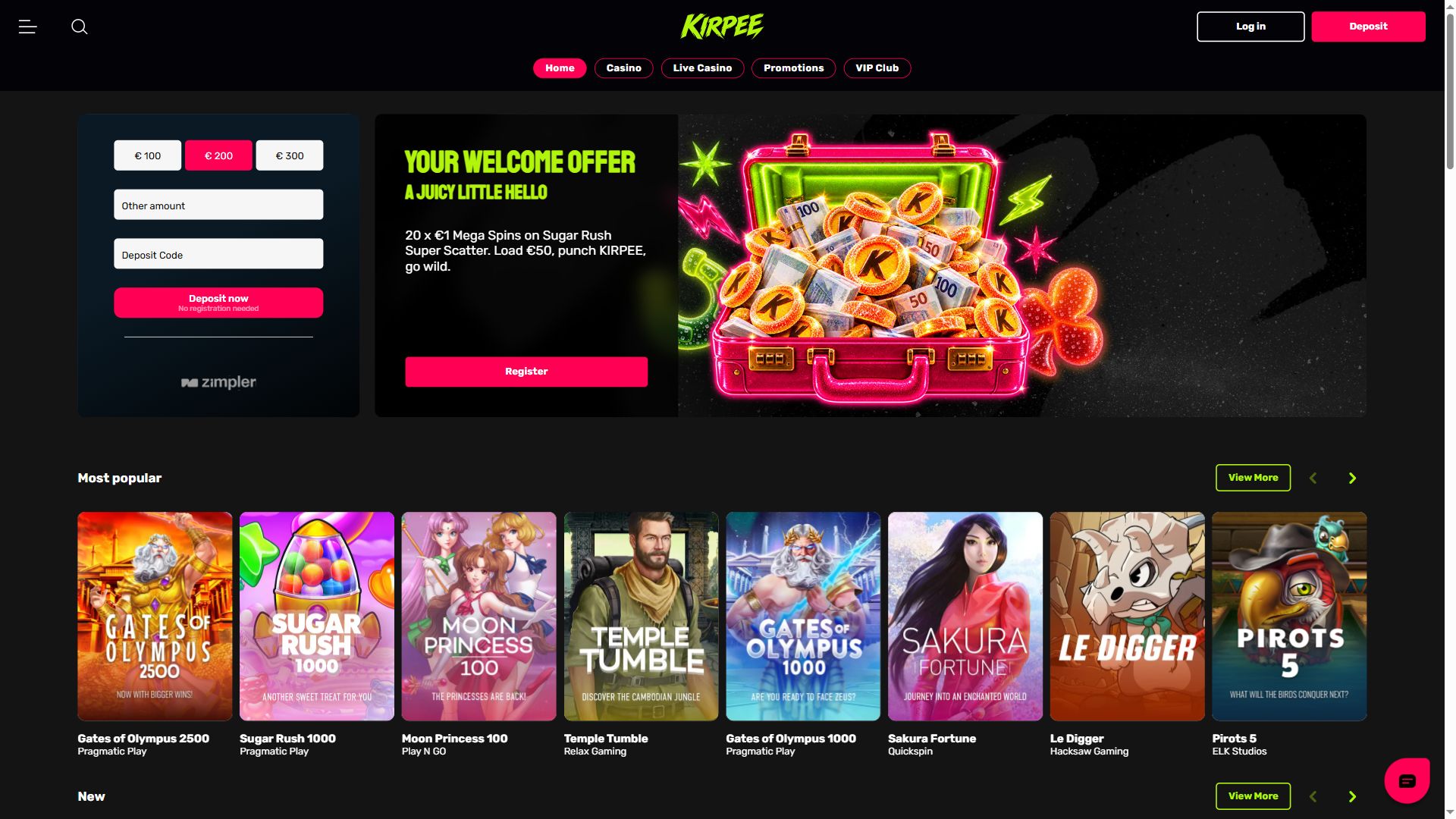 Kirpee — Homepage (Desktop)