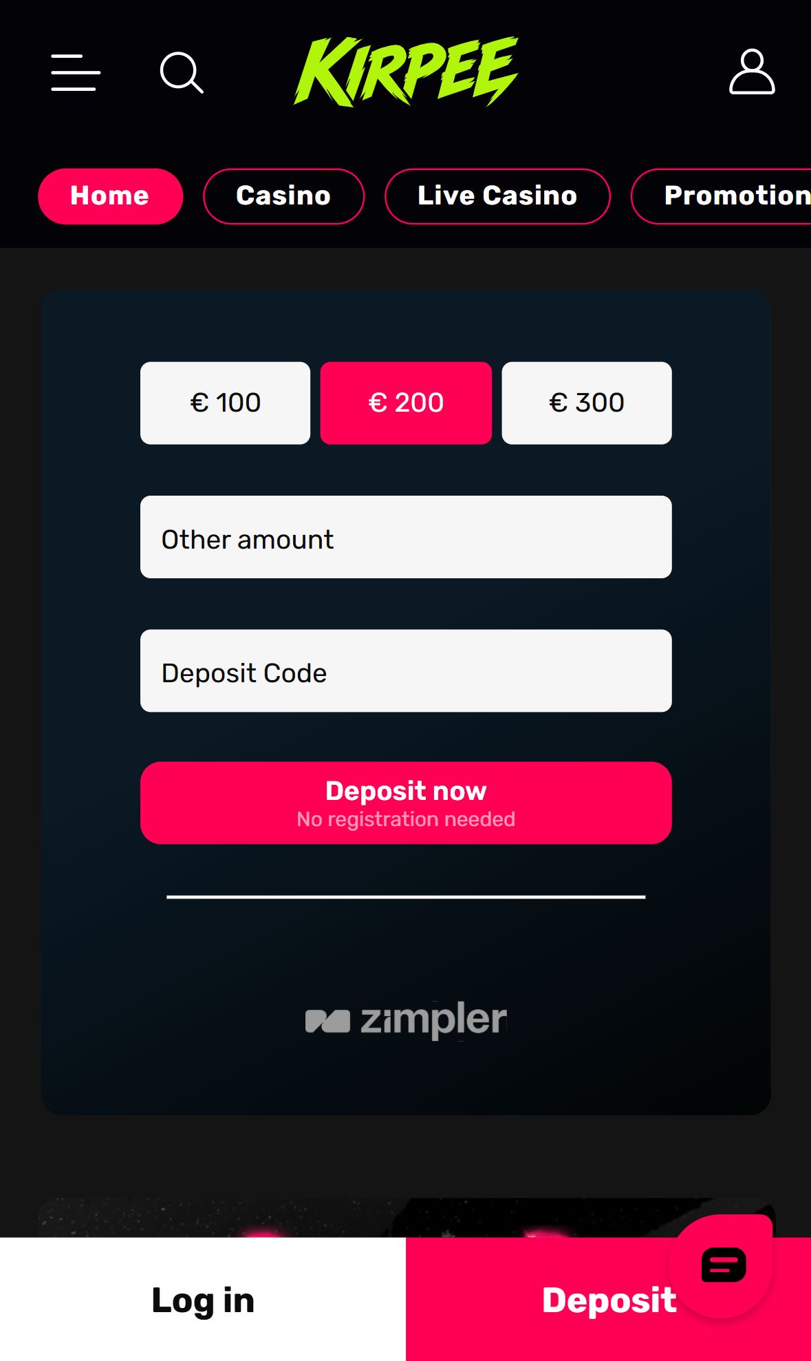 Kirpee — Homepage (Mobile)
