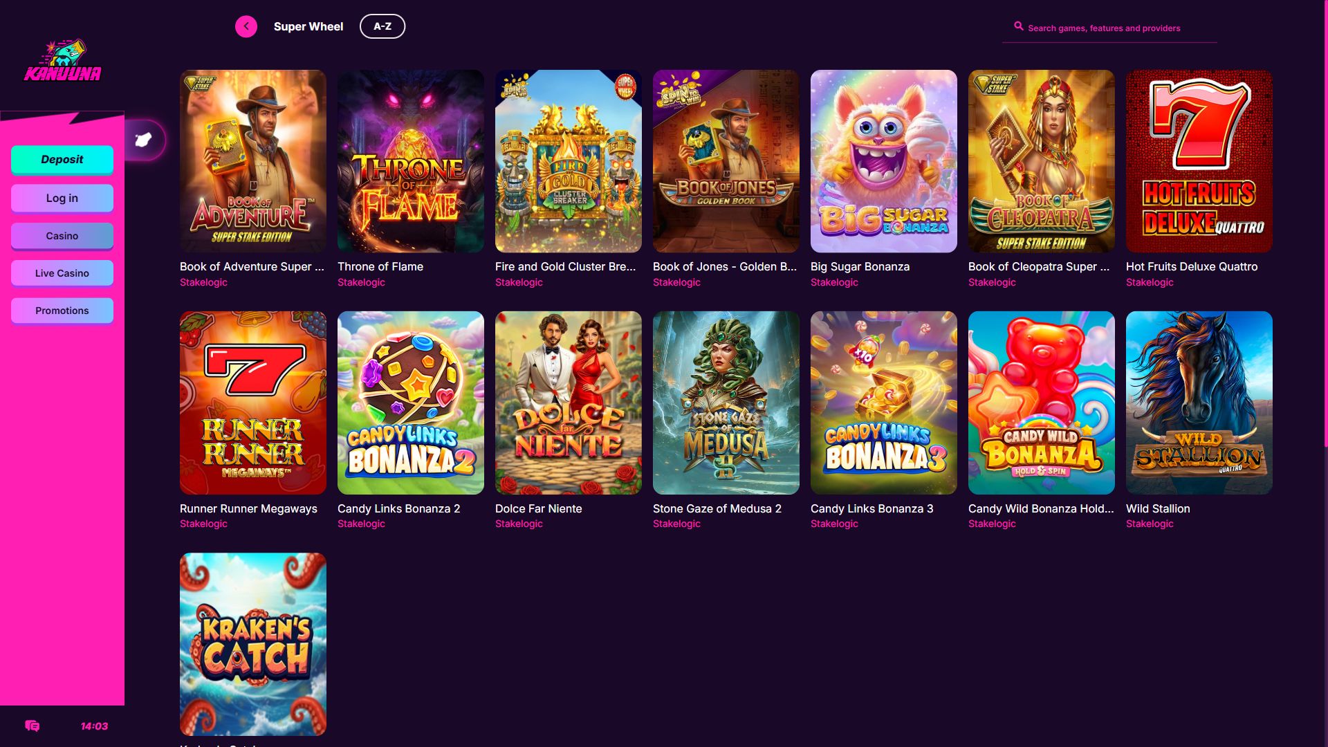 Kanuuna — Lobby (Desktop)