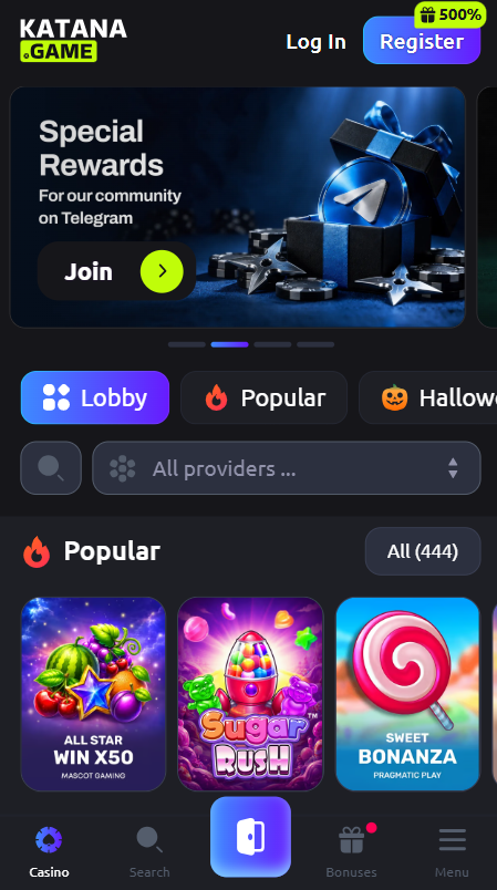 Katana — Homepage (Mobile)