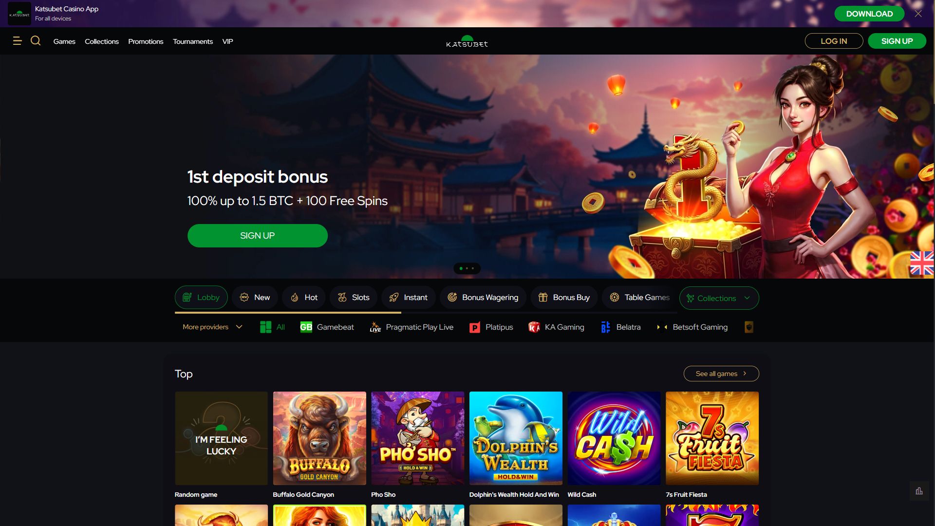 KatsuBet — Homepage (Desktop)