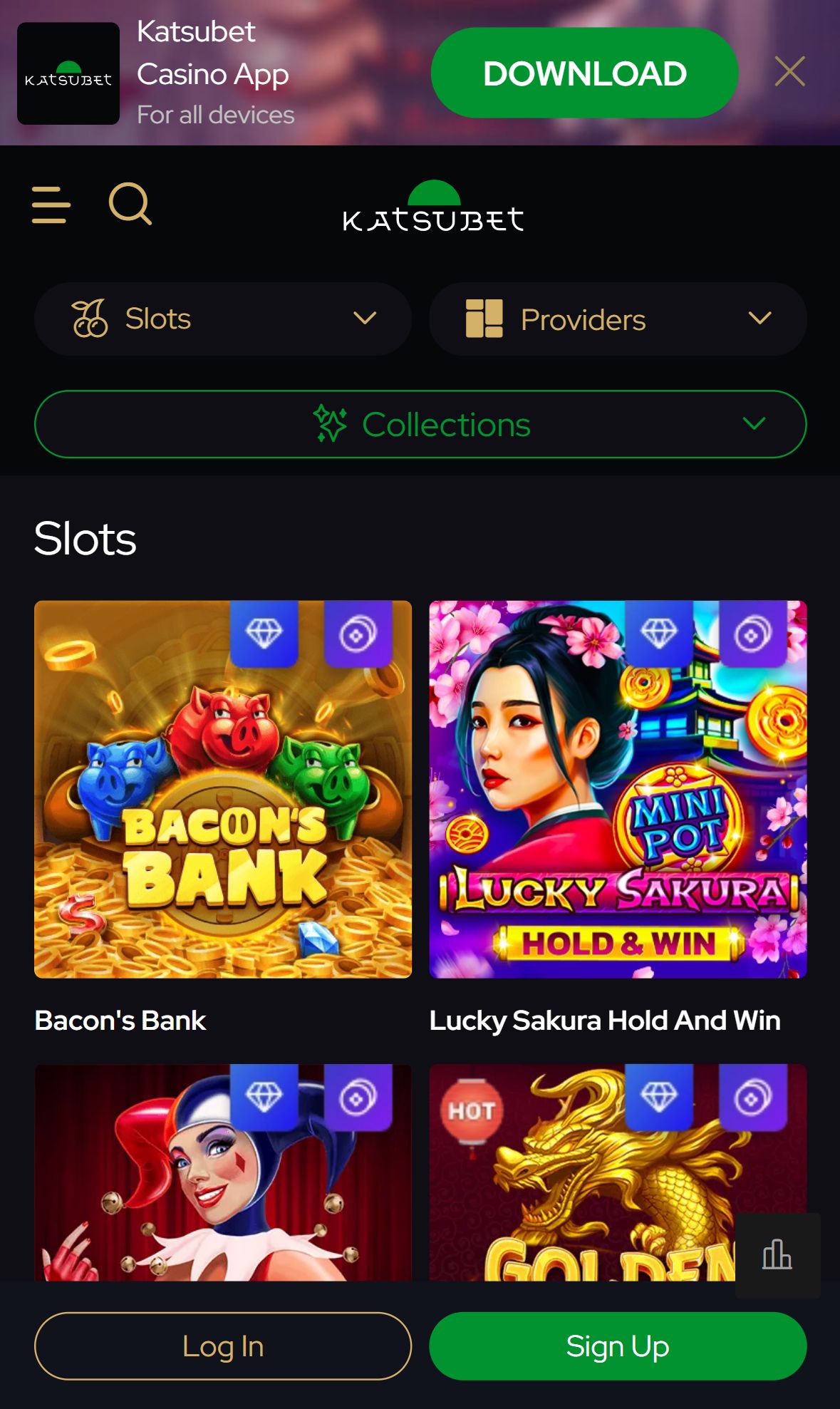 KatsuBet — Lobby (Mobile)