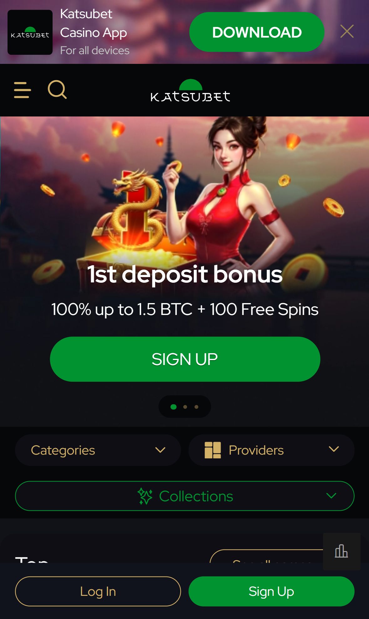 KatsuBet — Homepage (Mobile)