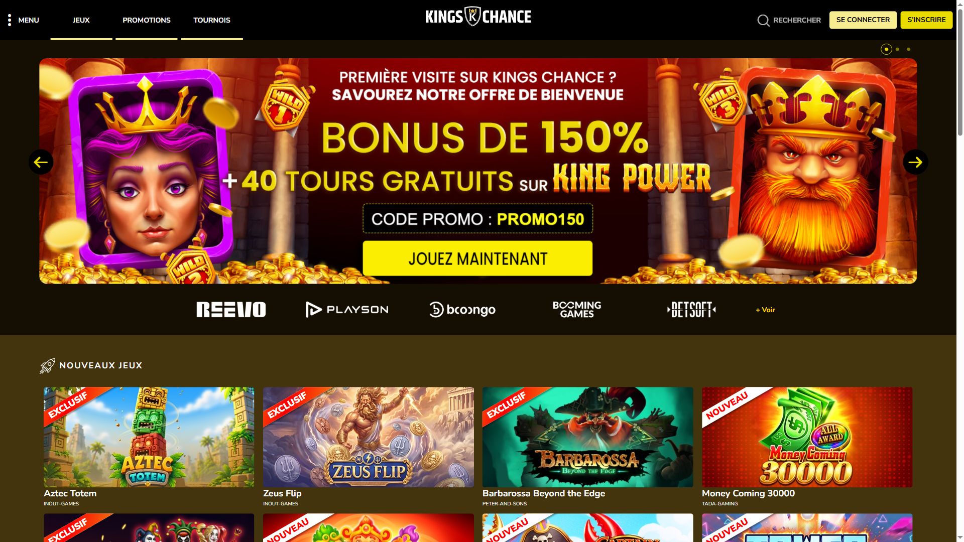 Kings Chance — Homepage (Desktop)