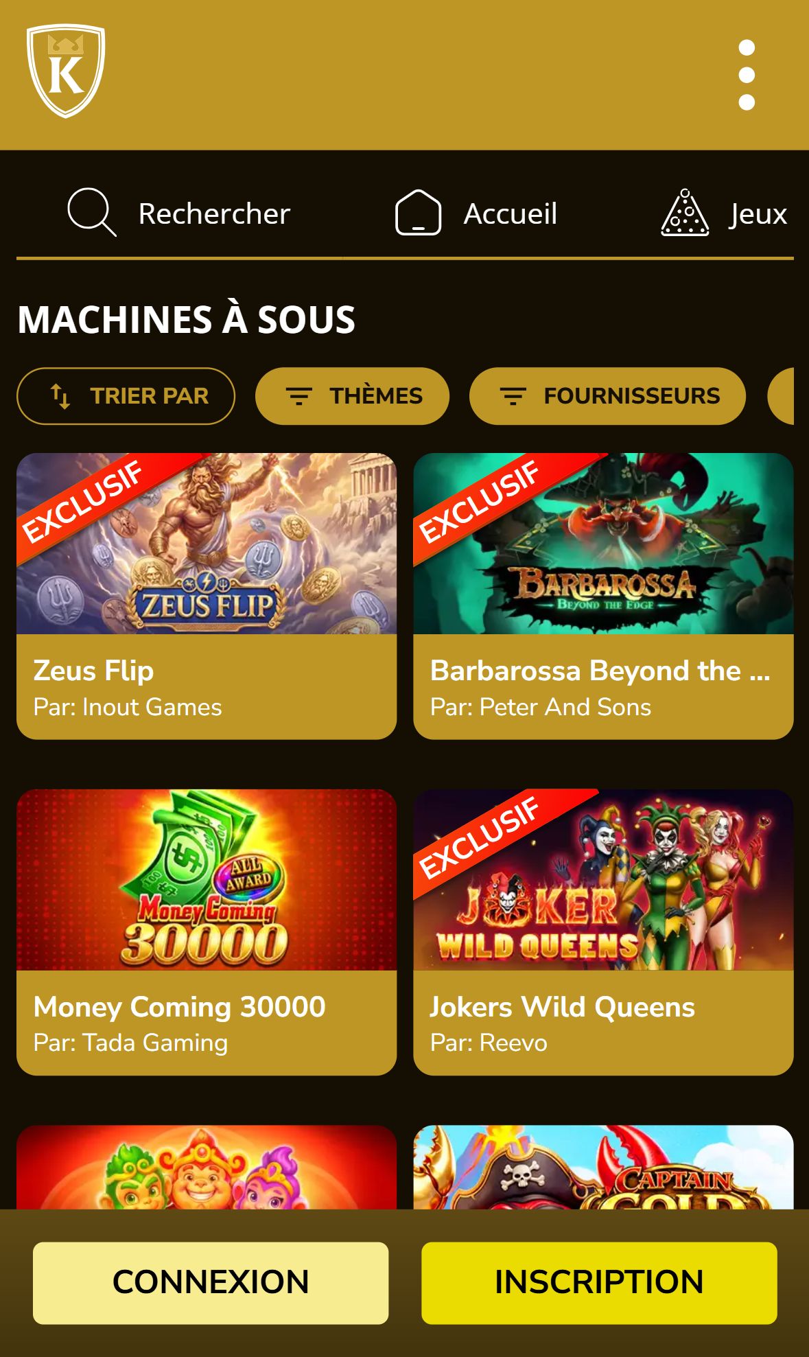 Kings Chance — Lobby (Mobile)
