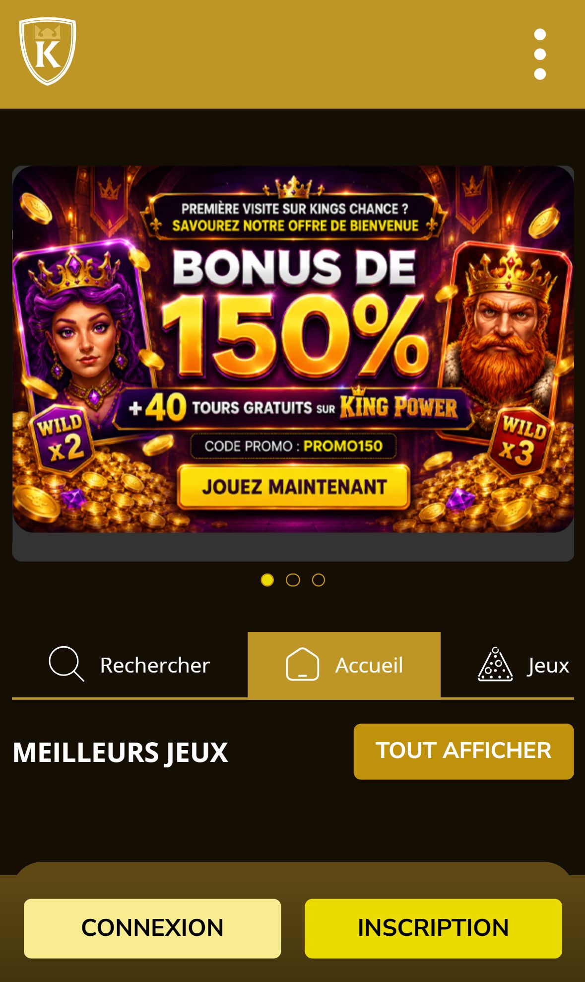 Kings Chance — Homepage (Mobile)