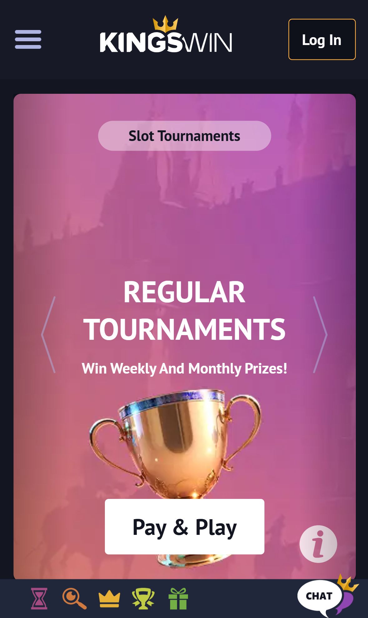 KingsWin — Homepage (Mobile)