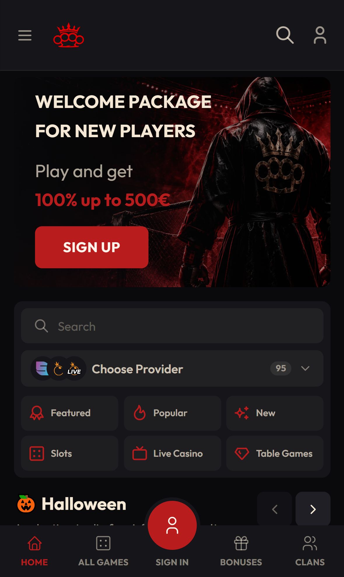 Knuckle Kings — Homepage (Mobile)