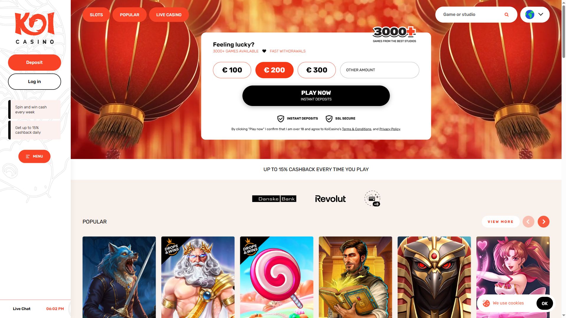 Koicasino — Homepage (Desktop)