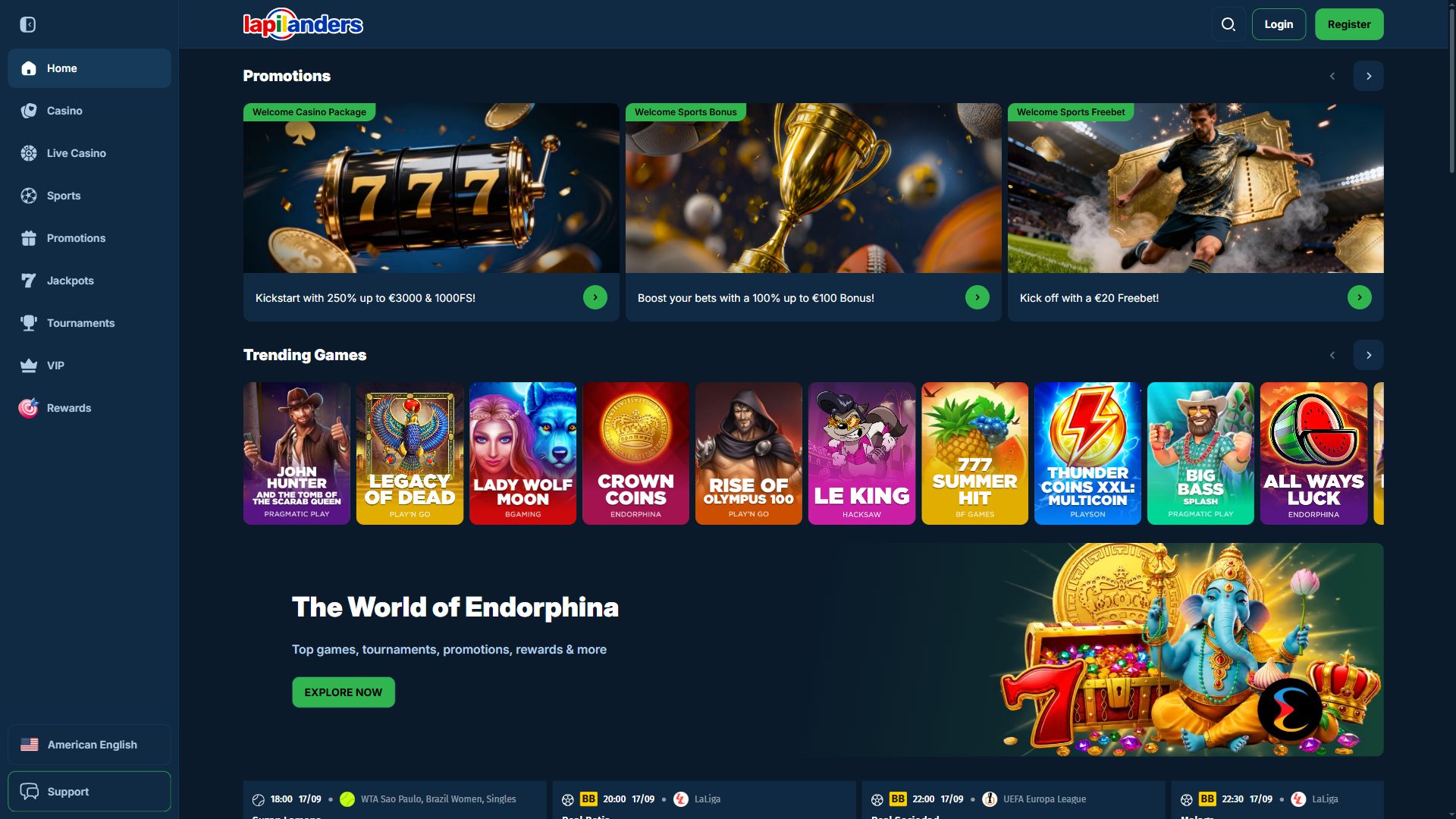 Lapilanders — Startseite (Desktop)