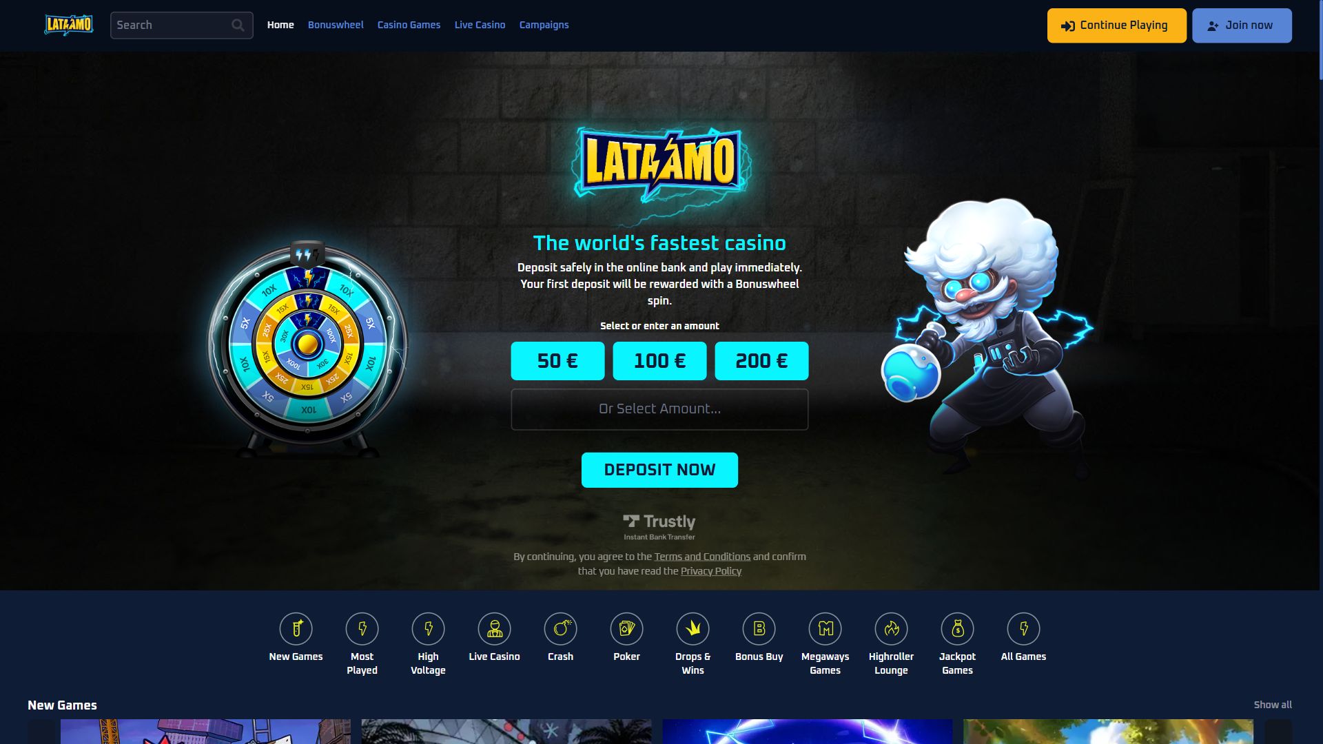 Lataamo — Startseite (Desktop)