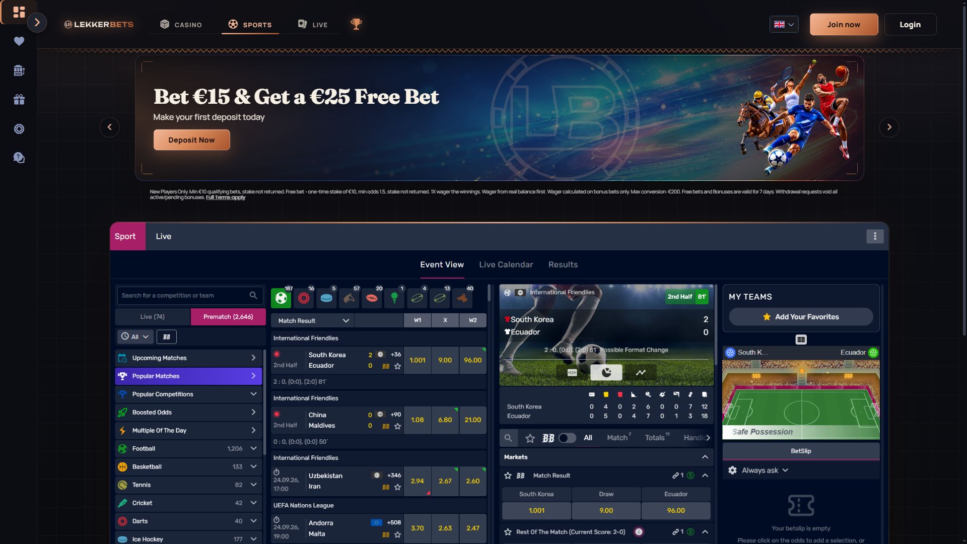 Lekkerbets — Homepage (Desktop)