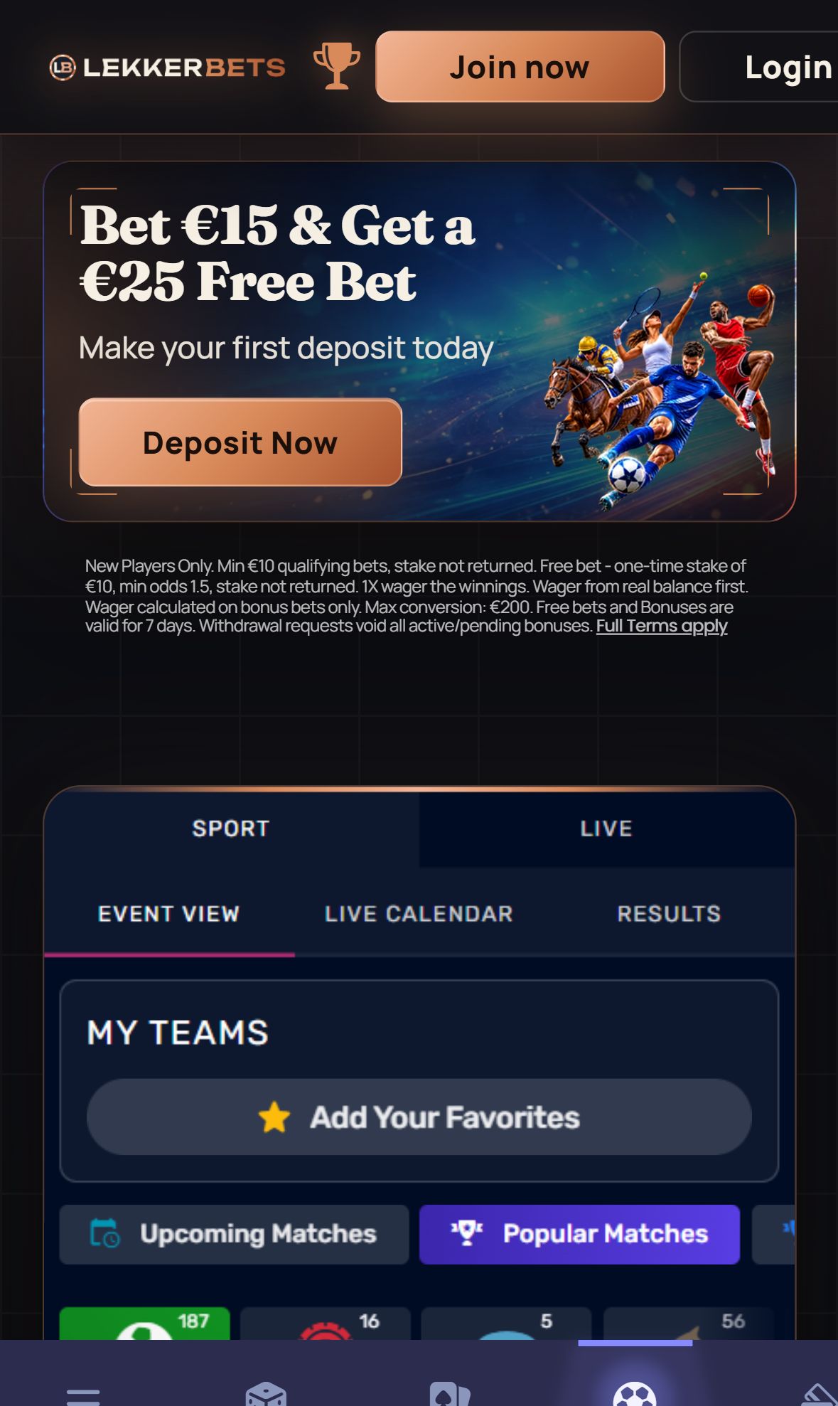 Lekkerbets — Homepage (Mobile)