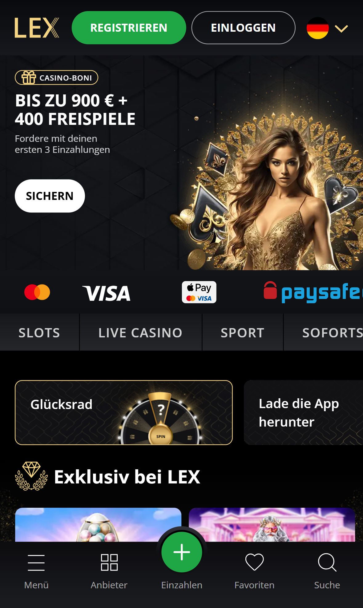 Lex — Startseite (Mobil)