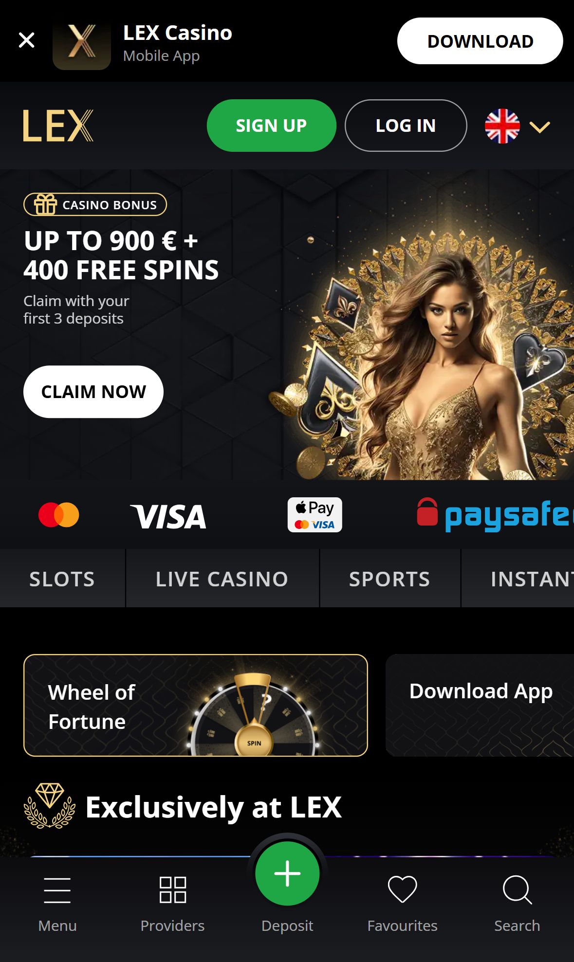 Lex — Homepage (Mobile)