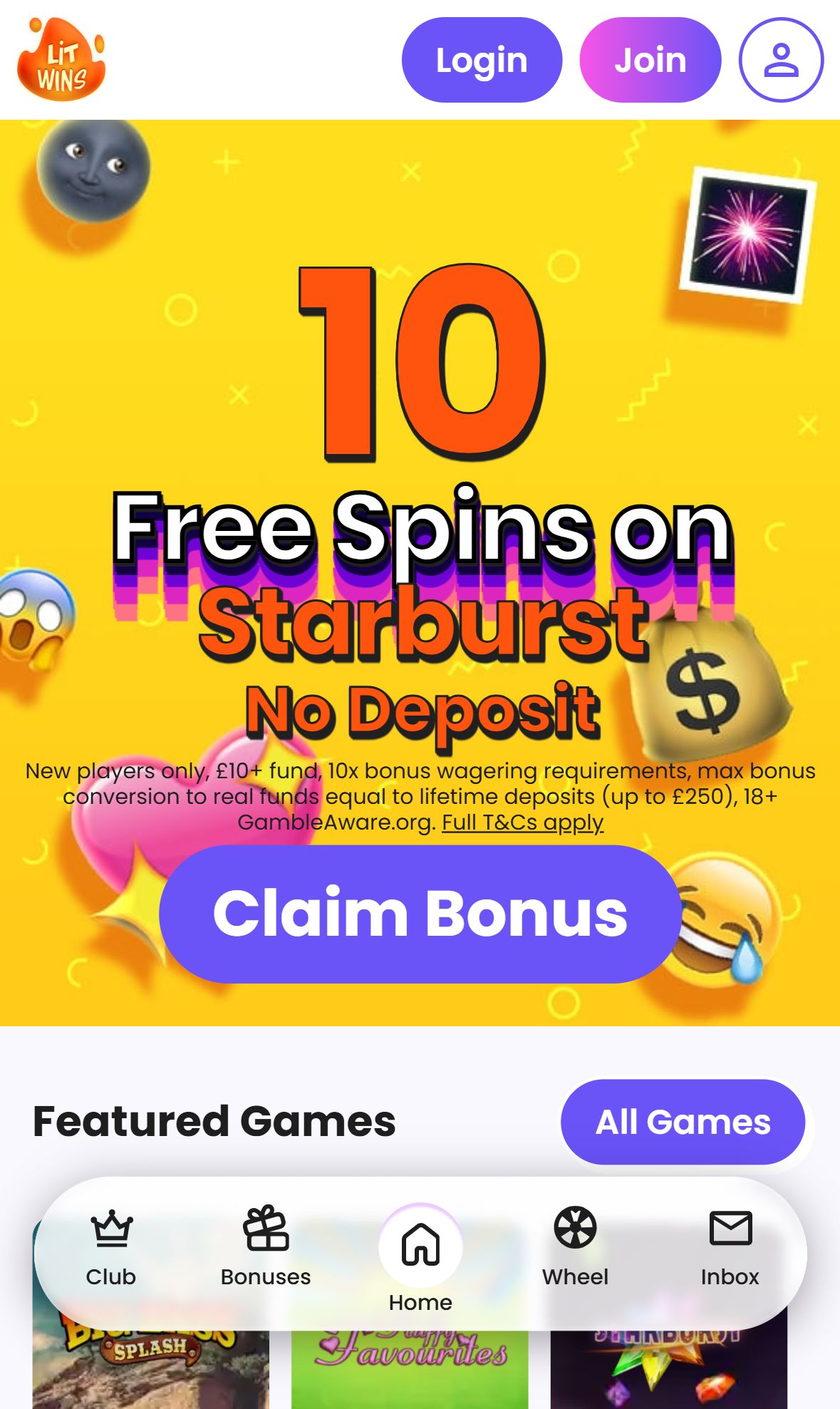 Lit Wins — Homepage (Mobile)
