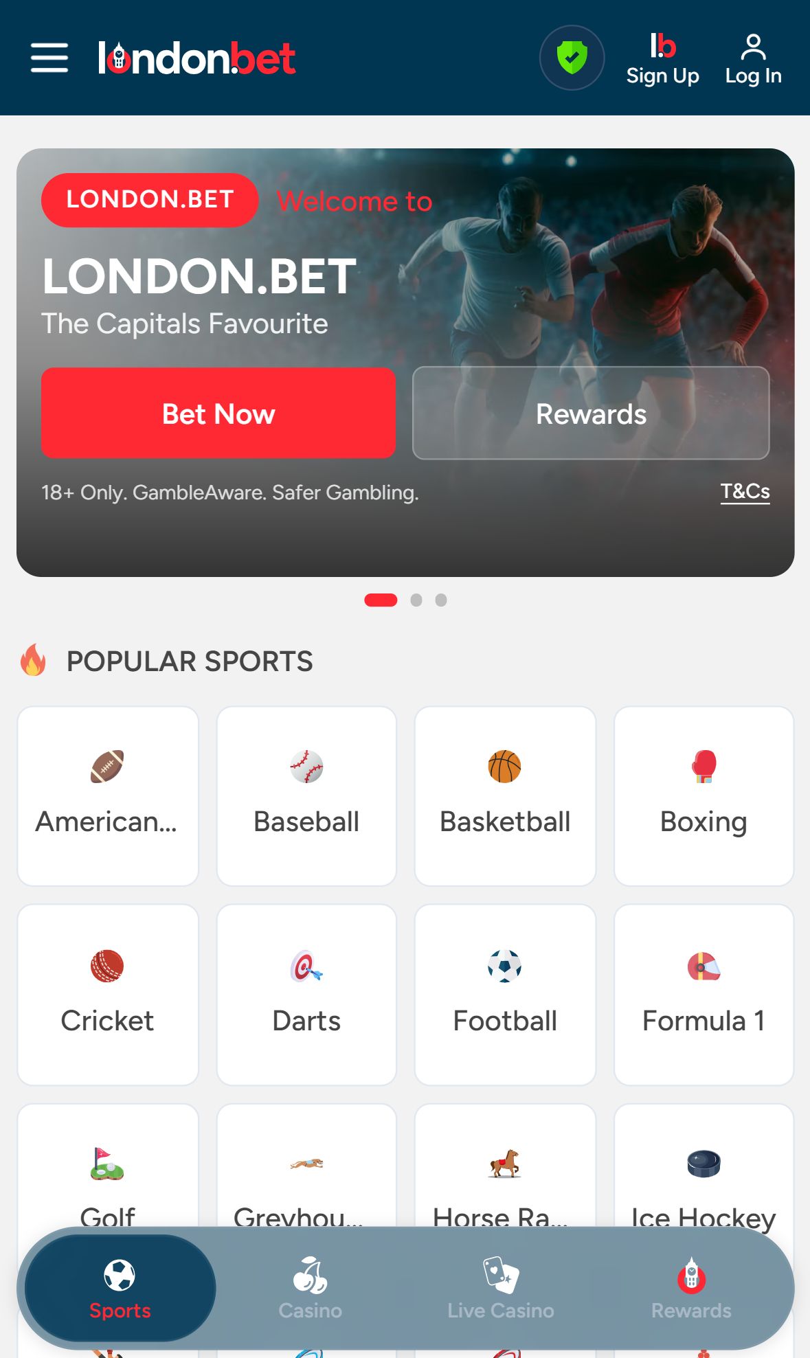 LondonBet — Homepage (Mobile)