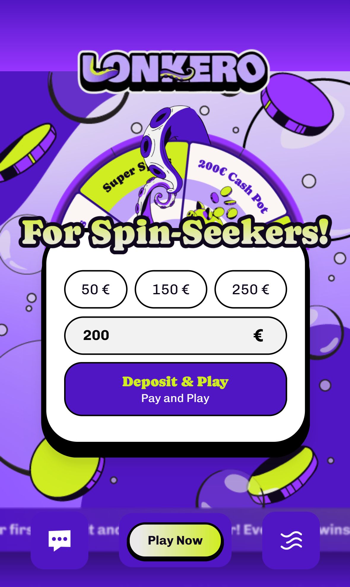 Lonkero Kasino — Lobby (Mobile)