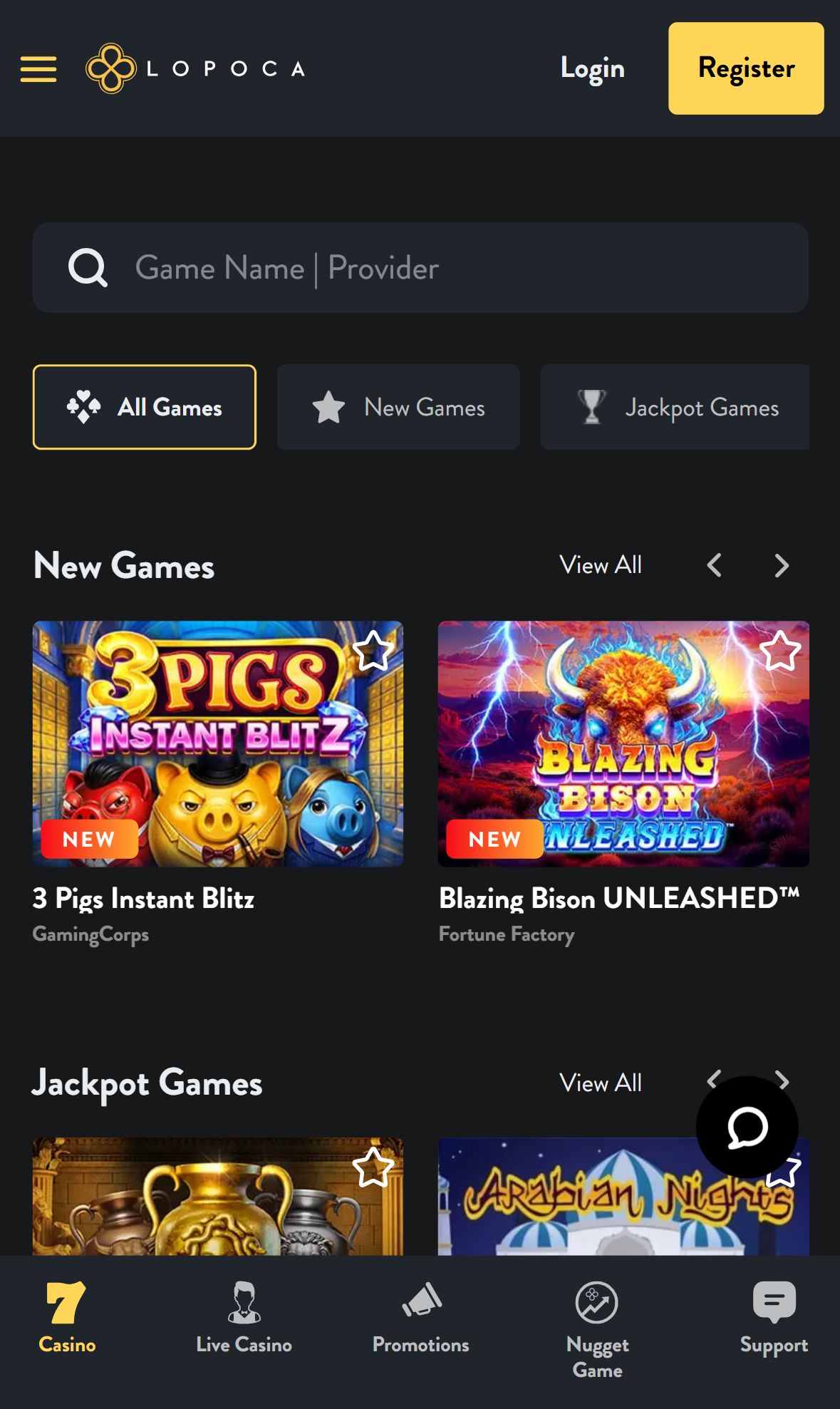 Lopoca — Lobby (Mobile)