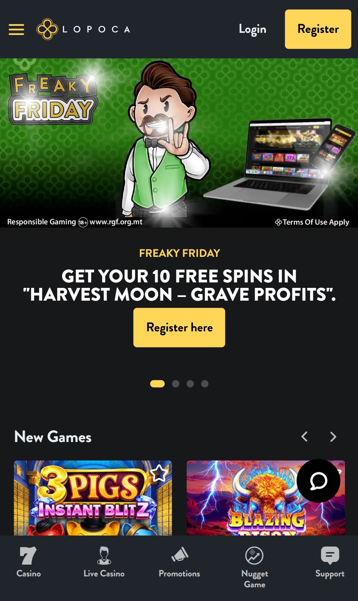 Lopoca — Homepage (Mobile)