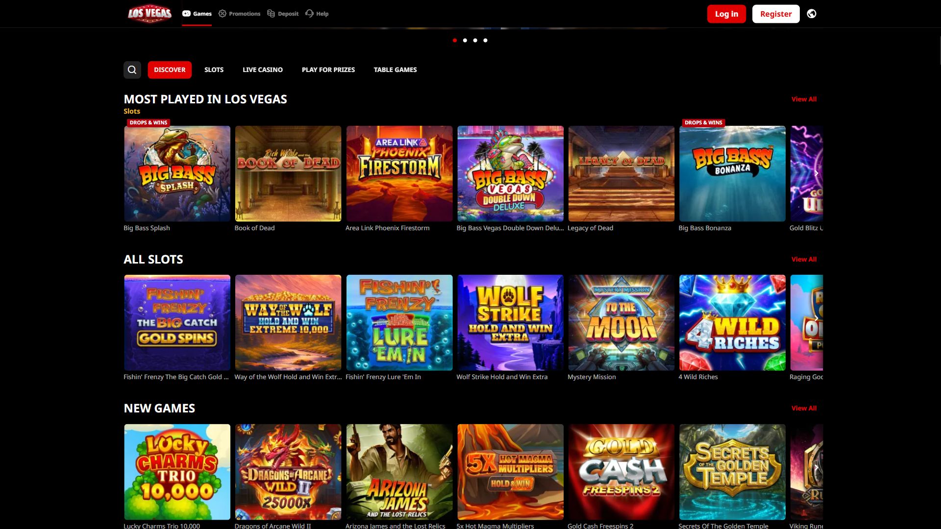 Los Vegas Casino — Lobby (Desktop)