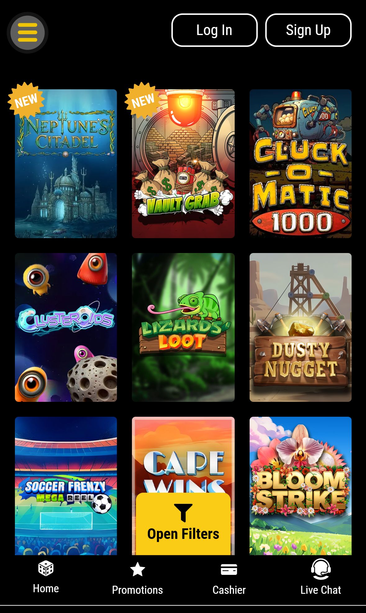 Lotus Asia Casino — Lobby (Mobile)