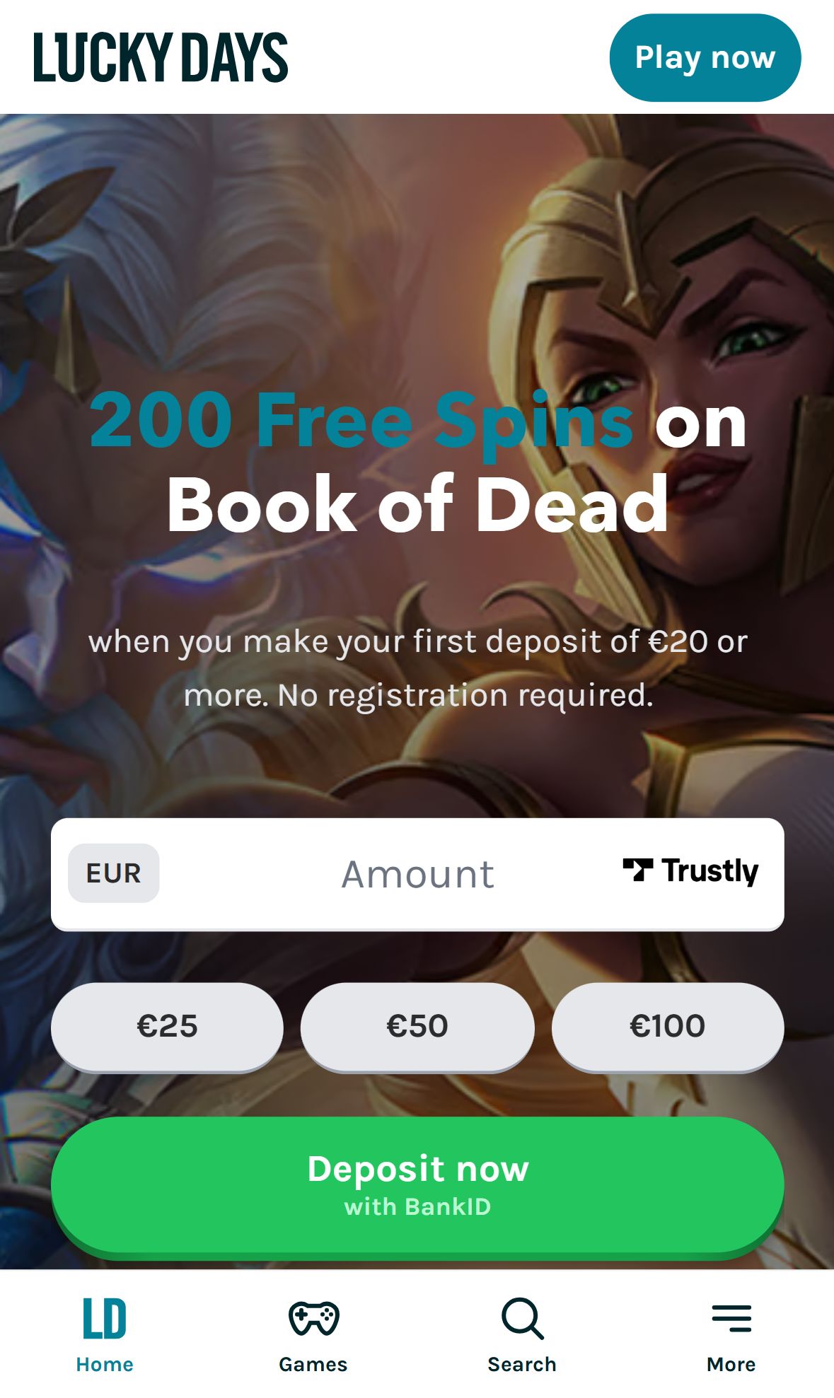 Lucky Days — Homepage (Mobile)