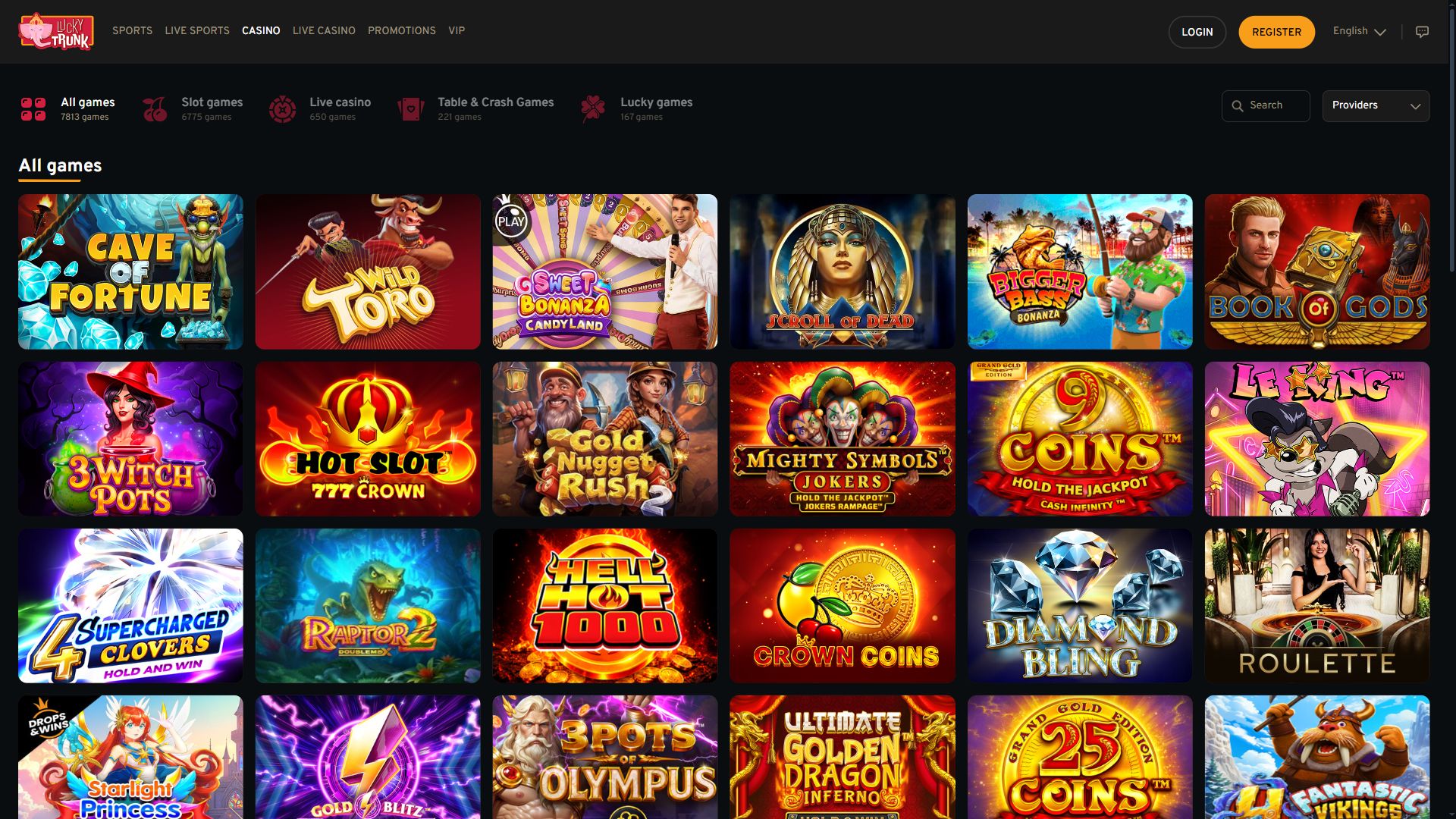 Luckytrunk — Lobby (Desktop)
