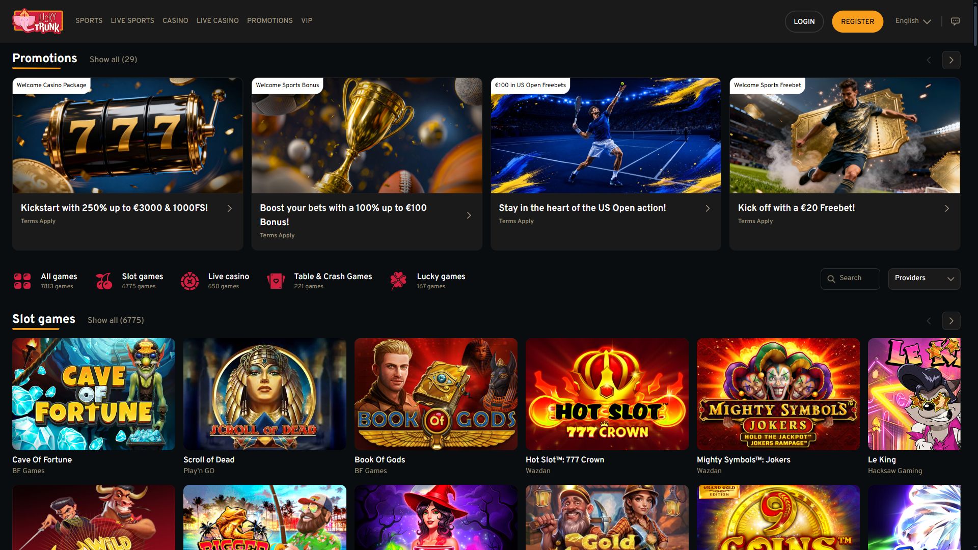 Luckytrunk — Homepage (Desktop)