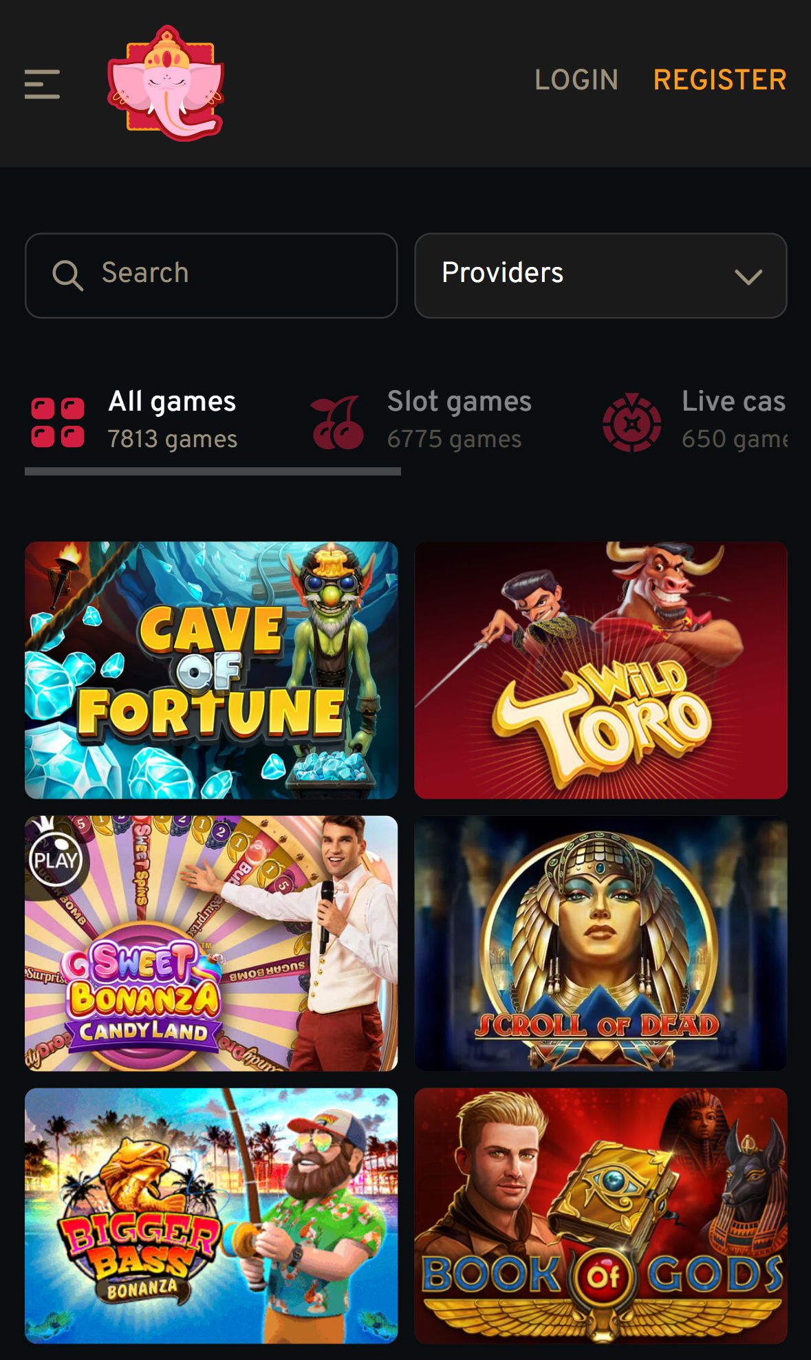 Luckytrunk — Lobby (Mobile)