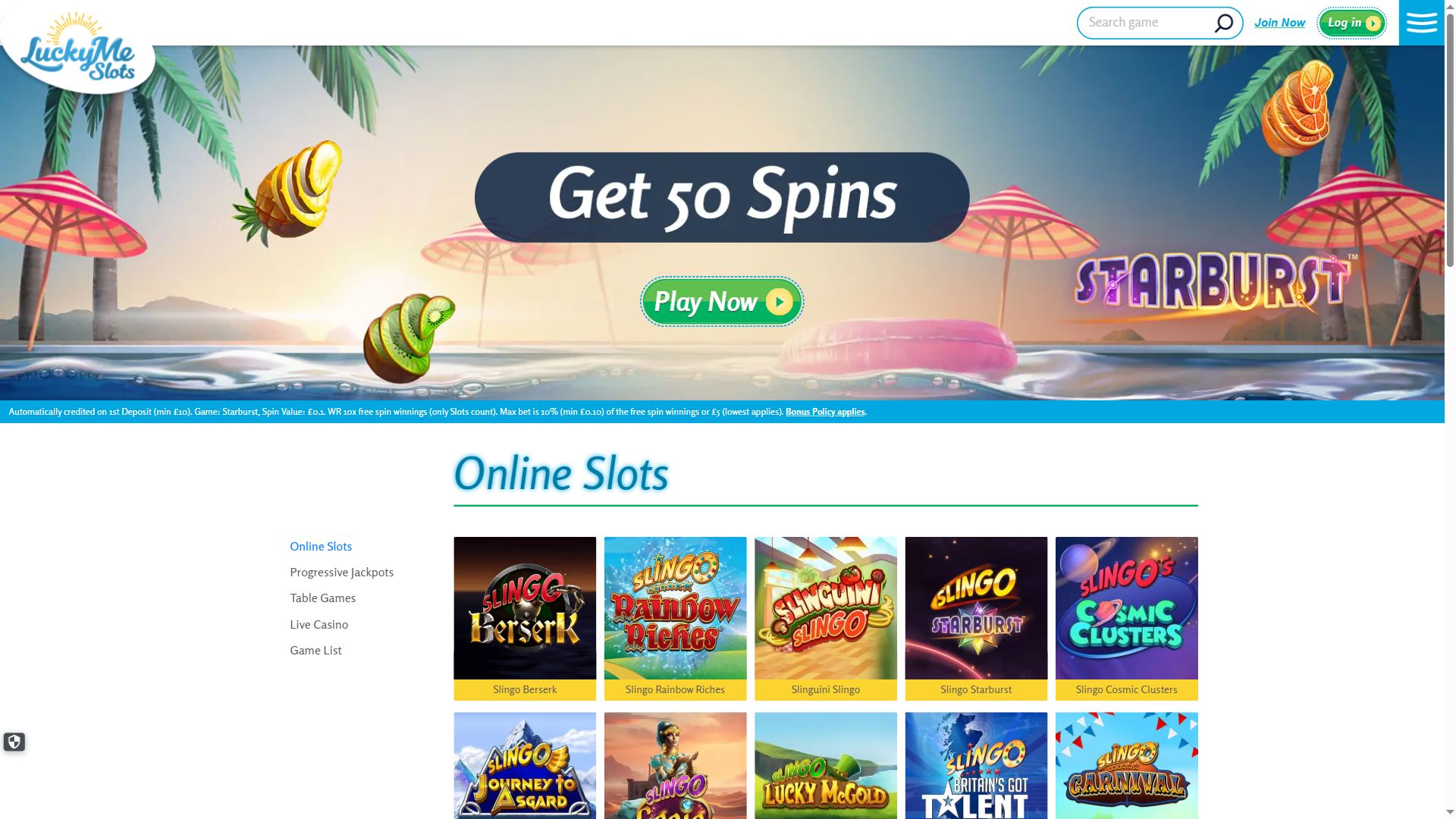 LuckyMe Slots — Lobby (Desktop)